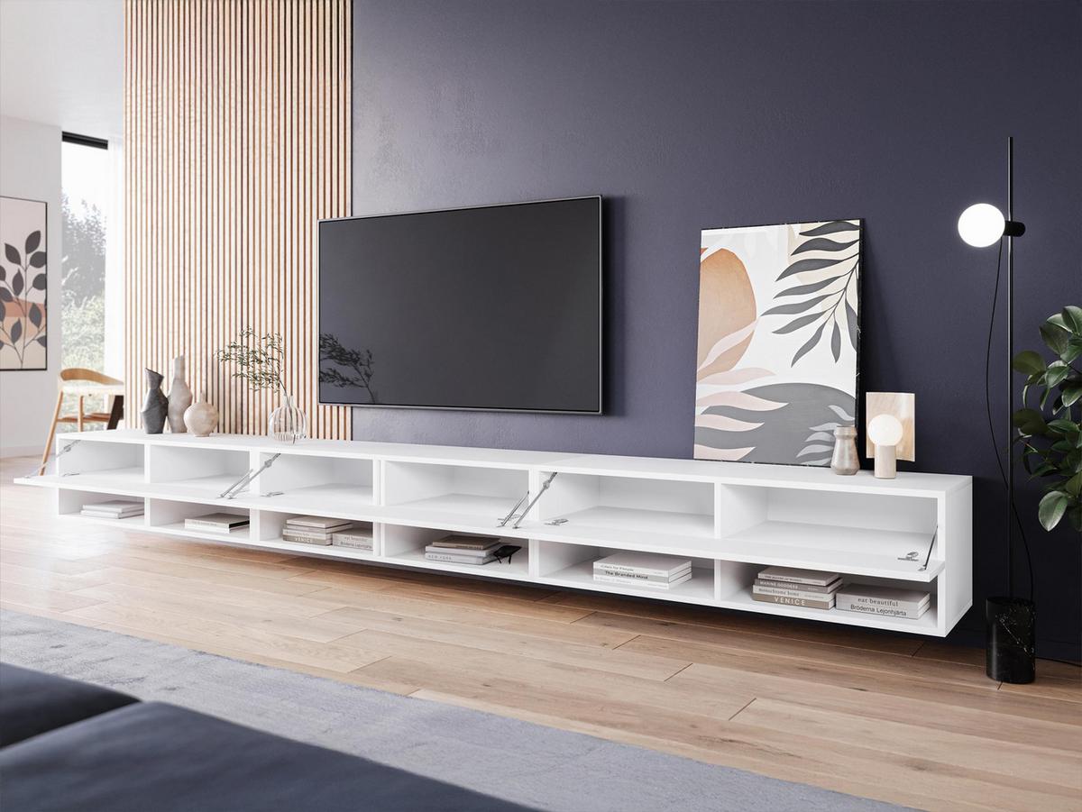 TV-LOWBOARD A300 - Weiß Hochglanz/Weiß, Holzwerkstoff (300/32/33cm) - MIRJAN24