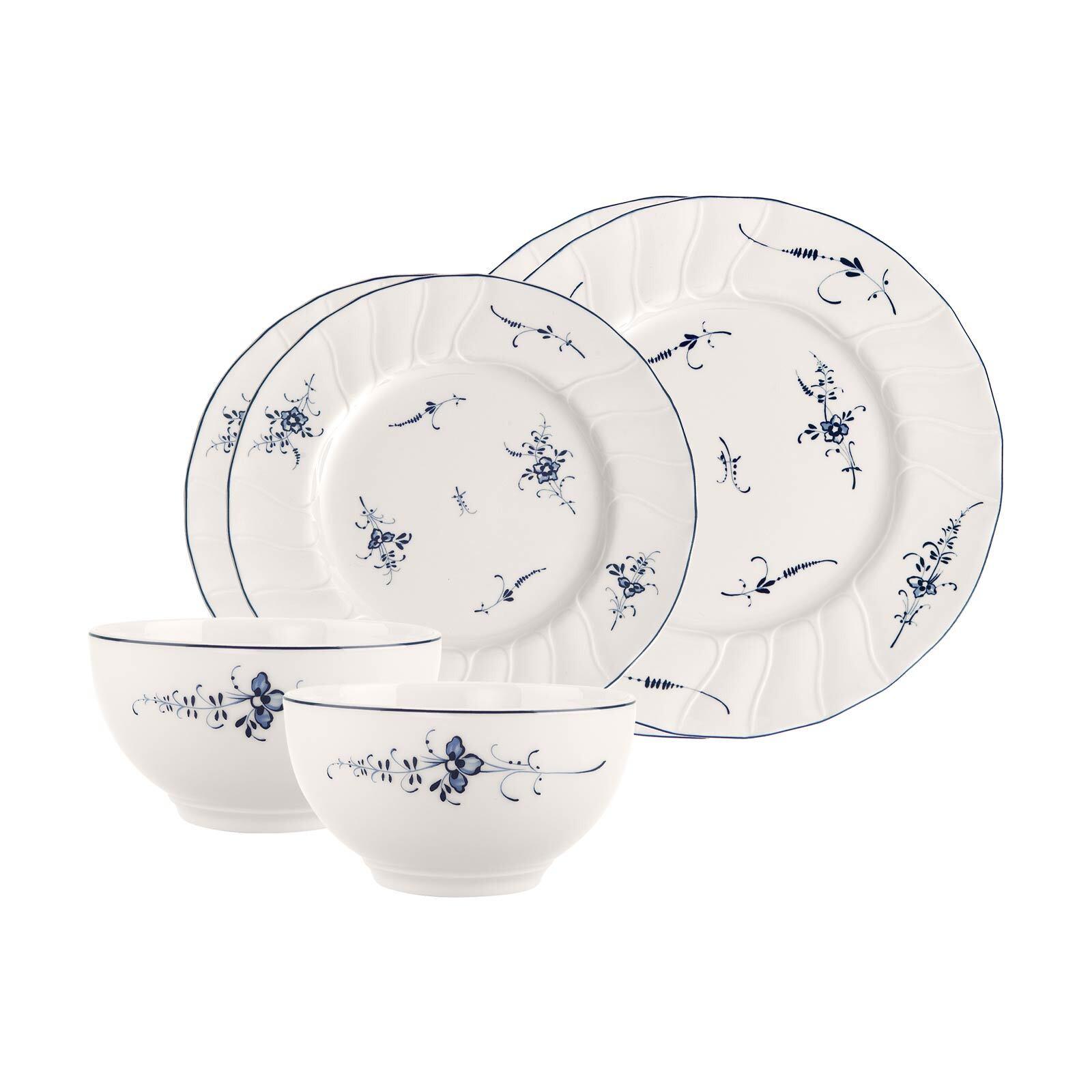 BASIC-SET Vieux Luxembourg weiß-blau 6-tlg. - Blau/Weiß, Keramik (2/2/2cm) - Villeroy & Boch