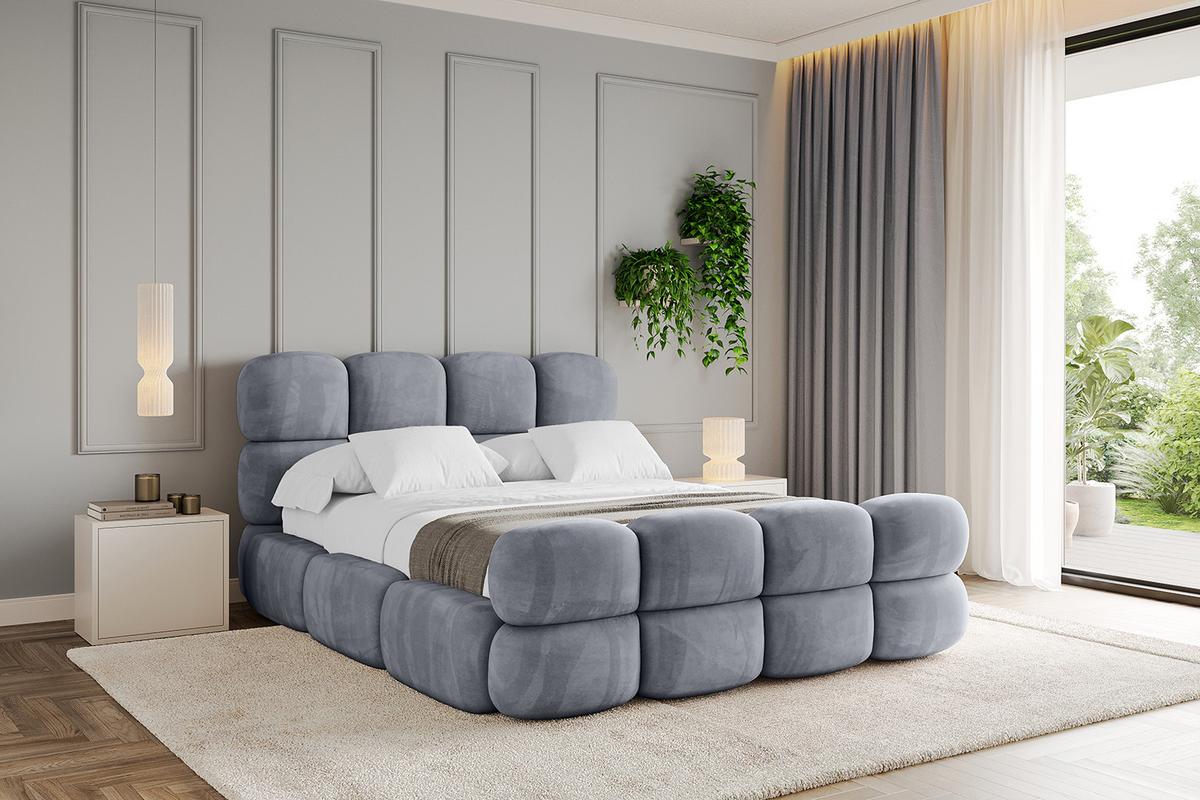 POLSTERBETT mit Bettkasten, Fußteil und Lattenrost, Bett mit Matratze H3/H4 - NOMA-Z 180x200 Grau - Grau, Holzwerkstoff/Textil (180/200cm) - ALTDECOR