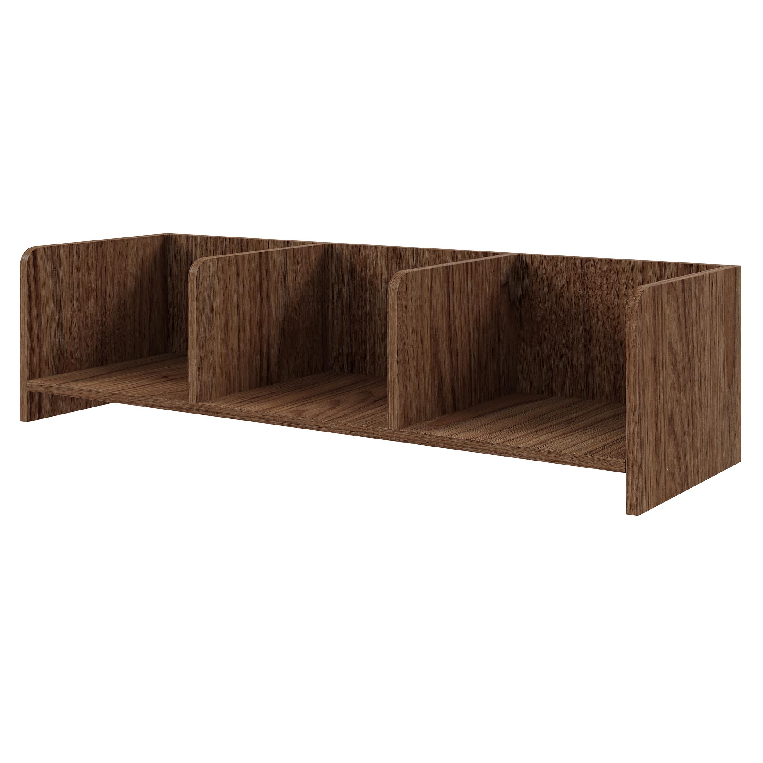WANDREGAL Positivo mit Trennwänden, 100 cm, Alba-Nuss - Nussbaumfarben, Holzwerkstoff (103/27/27cm) - Beautysofa