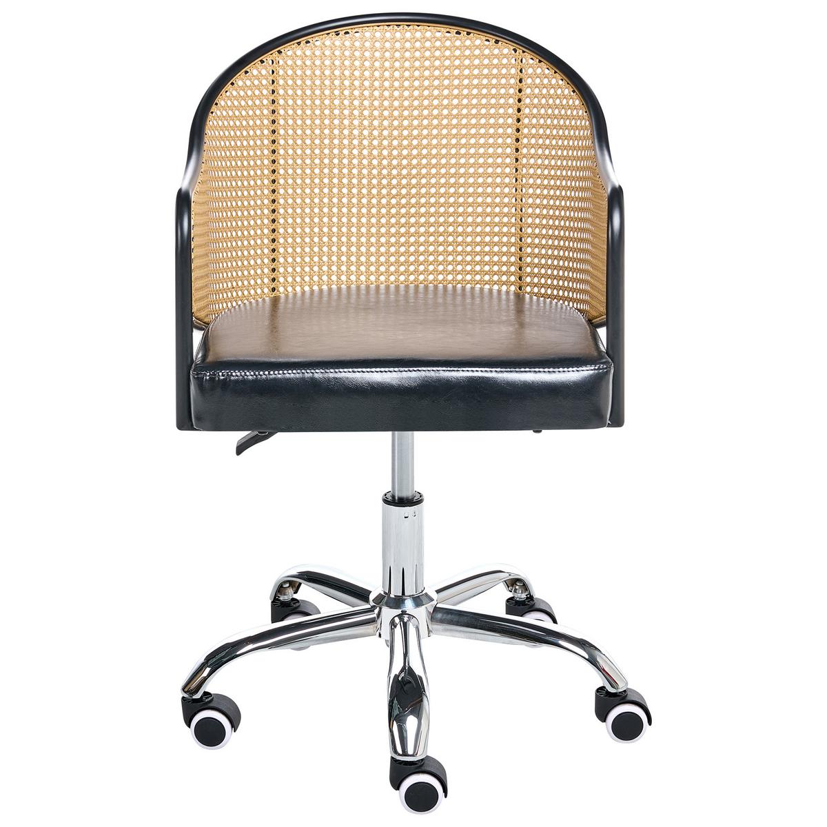 SCHREIBTISCHSTUHL Schwarz Redding - Silberfarben/Schwarz, Kunststoff (50/77/50cm) - Beliani
