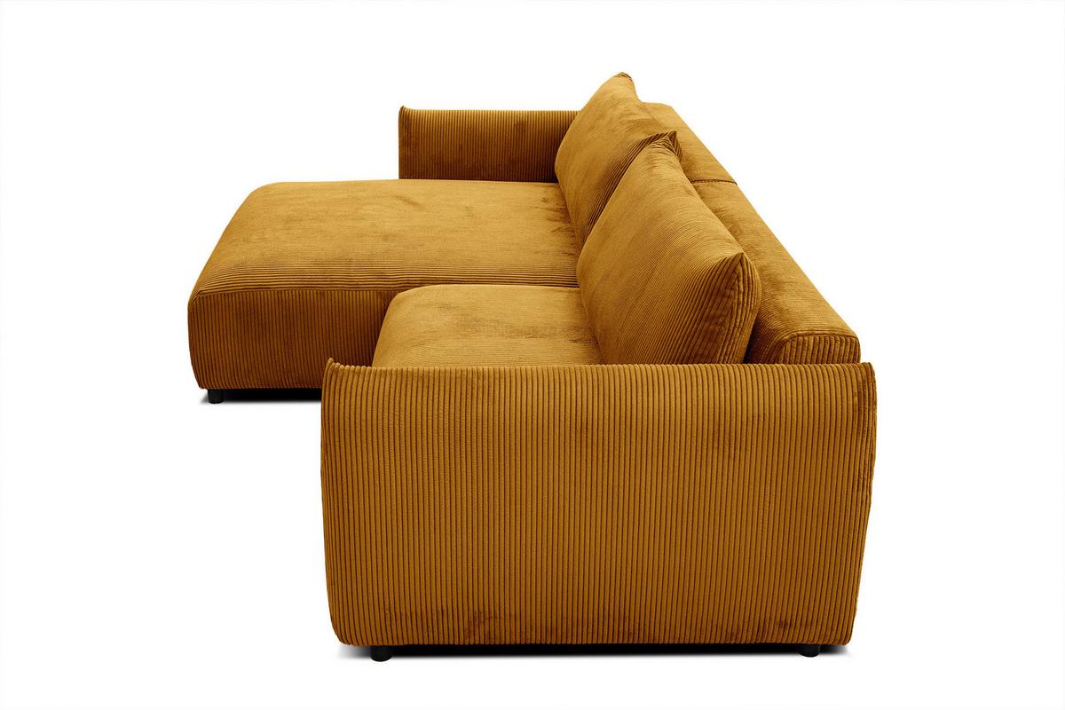 ECKSOFA TAUER 5-Sitzer, honig - Schwarz/Honig, Holzwerkstoff/Kunststoff (174/292cm) - Wozimo