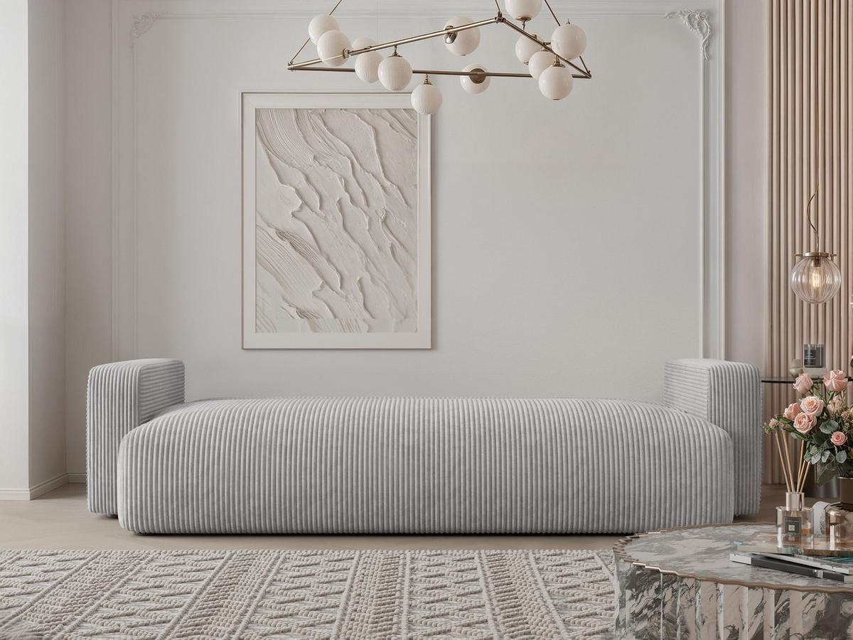 SOFA mit Schlaffunktion, Hellgrau - Hellgrau, Holzwerkstoff (246/79/93cm) - Idohome