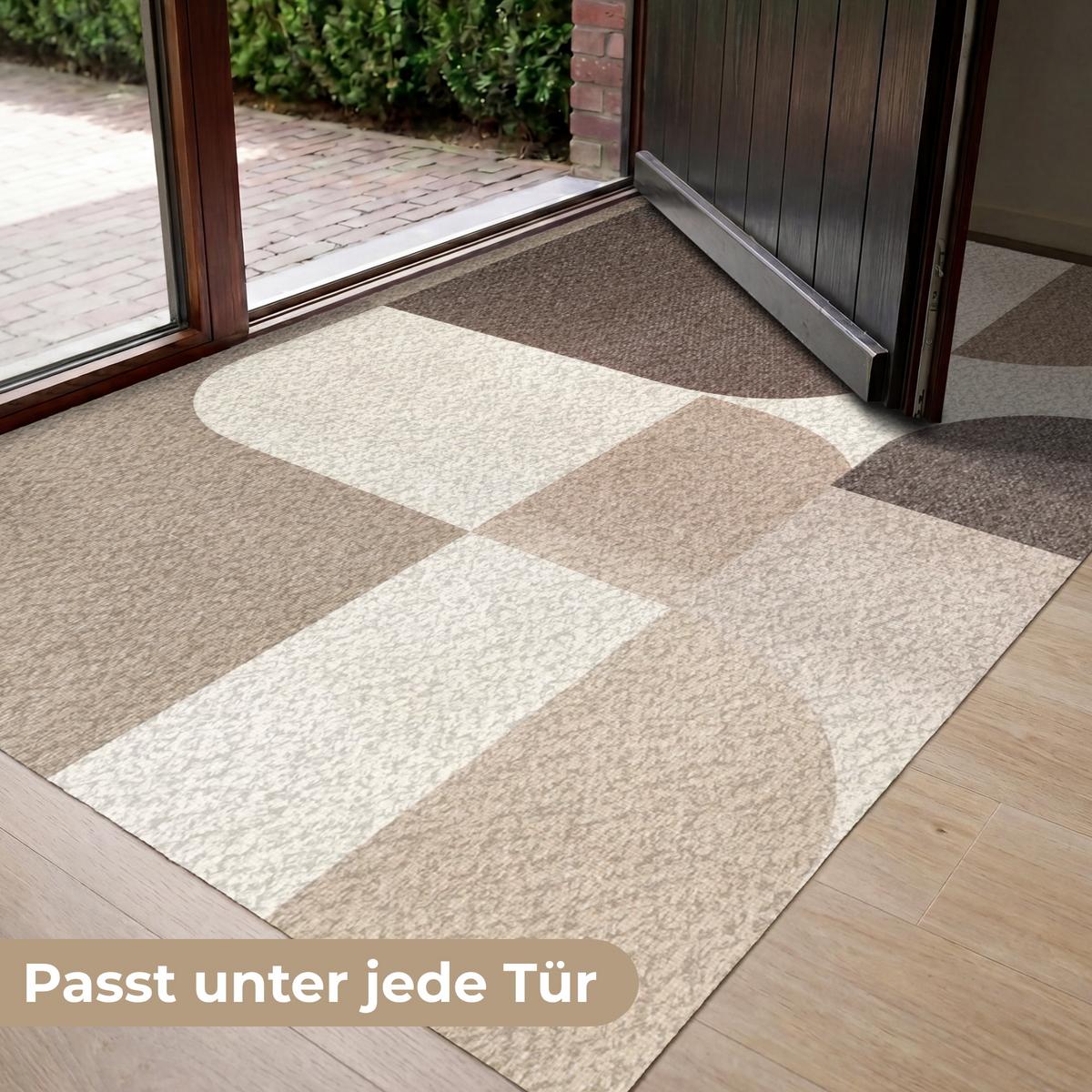 FUSSMATTE Geometrisch - Gewebte Struktur - Modern Fußabtreter 150x90 cm - Beige, Kunststoff (150/0.4cm) - MuchoWow