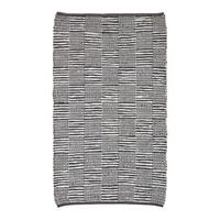 LEDERTEPPICH geometrisch mit Webmuster 150/240 cm - Schwarz, Leder (150/240cm) - Homescapes