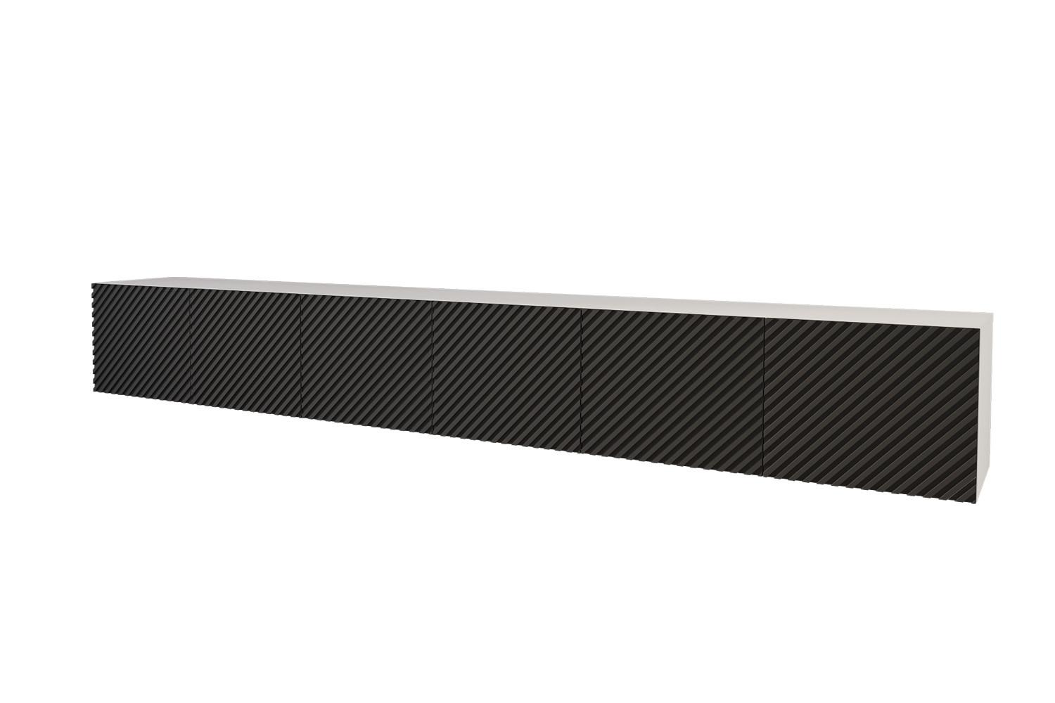 LOWBOARD ZENO-W 3x100x40x40 cm - Weiß / Schwarz - Eiche Wotan, Holzwerkstoff (300/40/40cm) - ALTDECOR