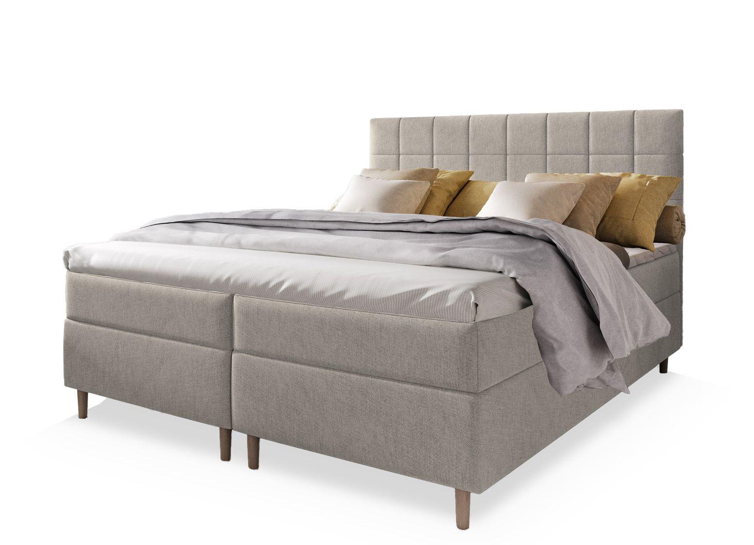 BOXBETT IBIZA 160x200 cm mit Matratze und Topper - Beige - Beige, Holz (160/200cm) - MASSENO