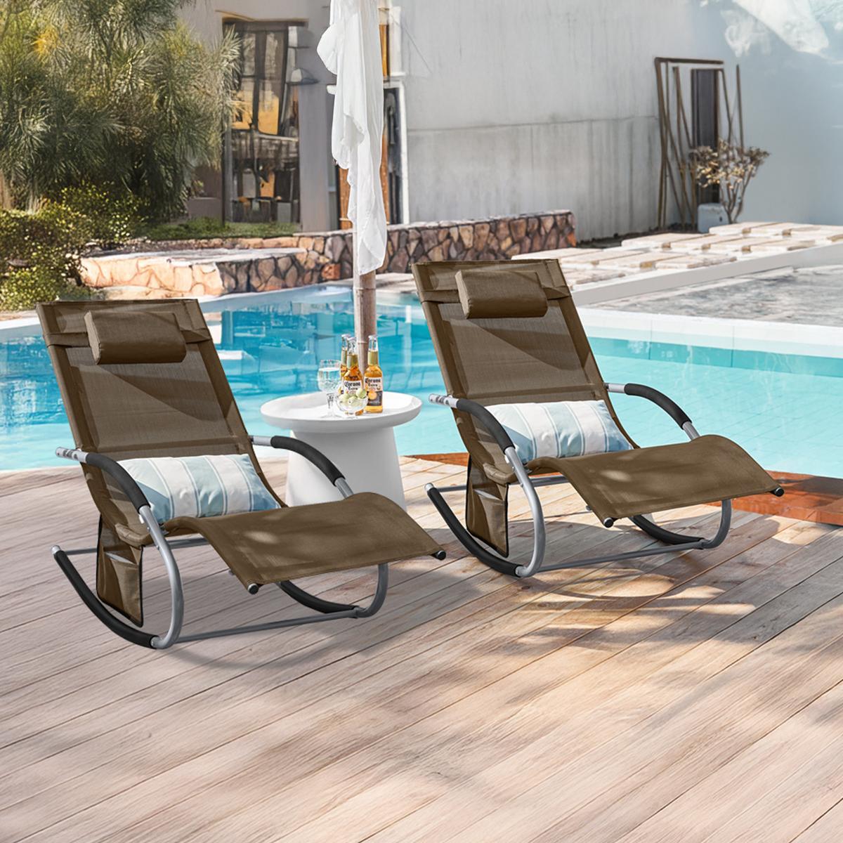SONNENLIEGE 2 Personen, Gartenliege bis 150kg, Braun - Braun, Metall (63/87/150cm) - SoBuy