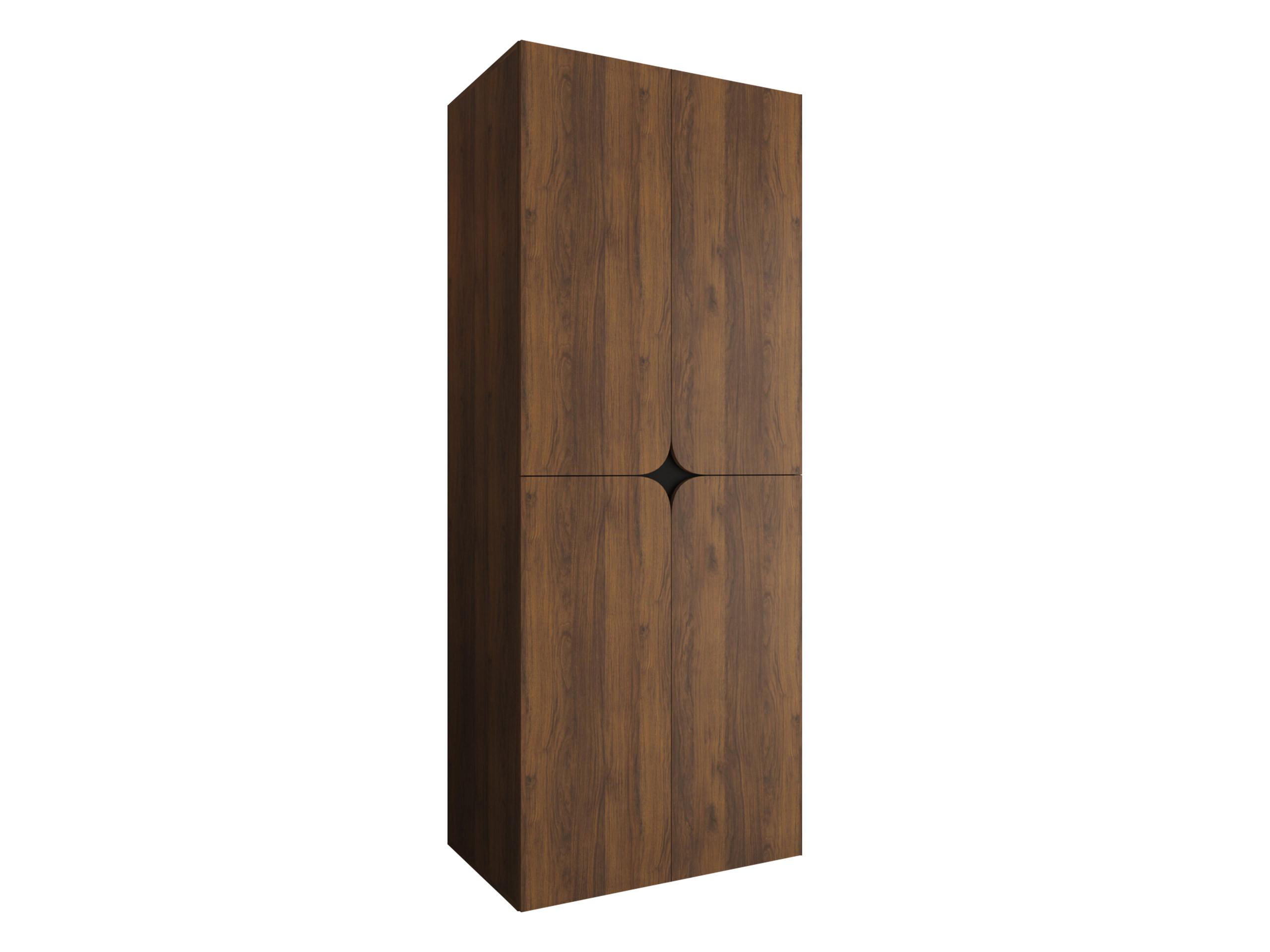 DREHTÜRENSCHRANK Espresso 90 cm - Nussbaumfarben/Schwarz, Holzwerkstoff/Kunststoff (90/203/50cm) - MIRJAN24