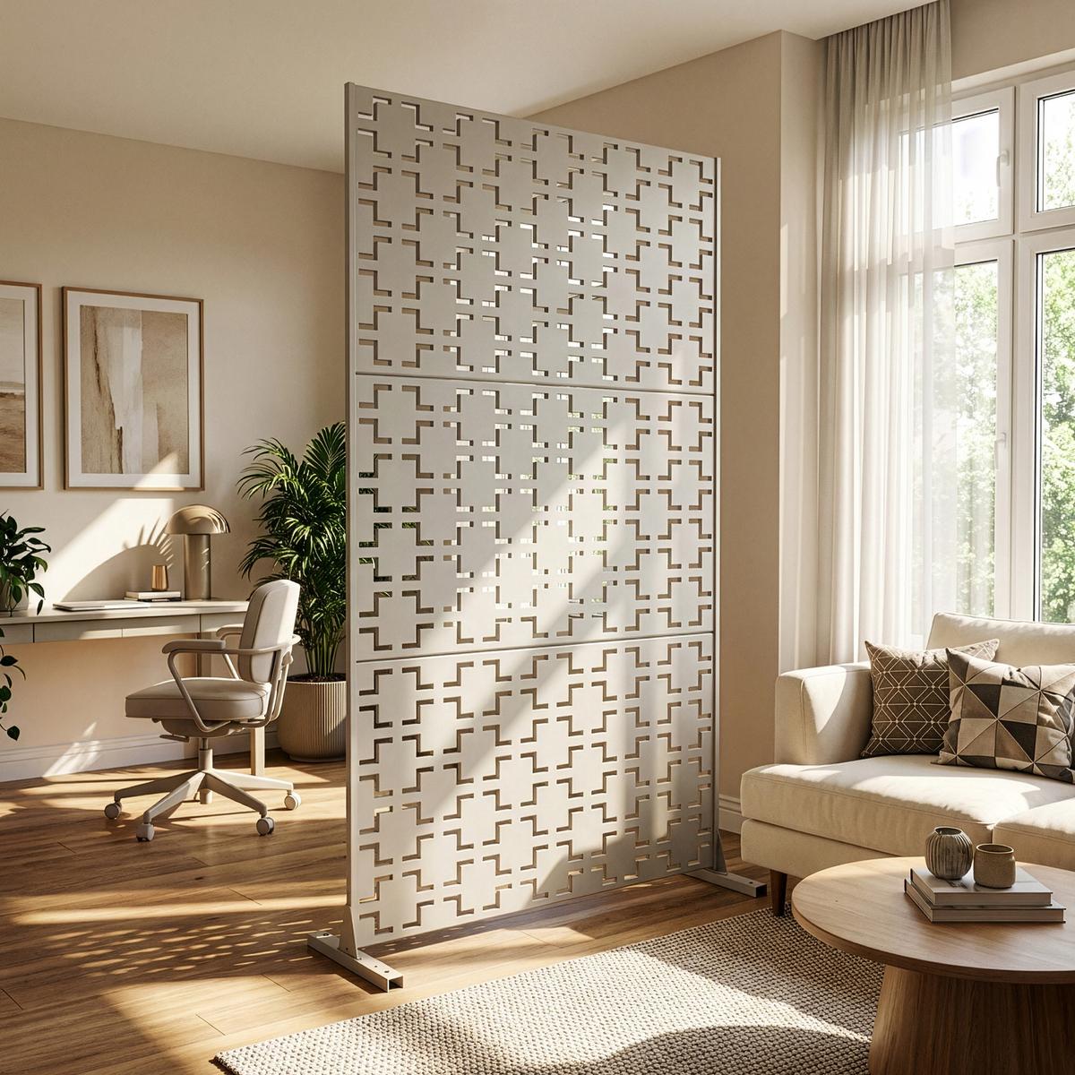 TRENNWAND Basciano - Beige, Metall (90/180cm) - casa.pro