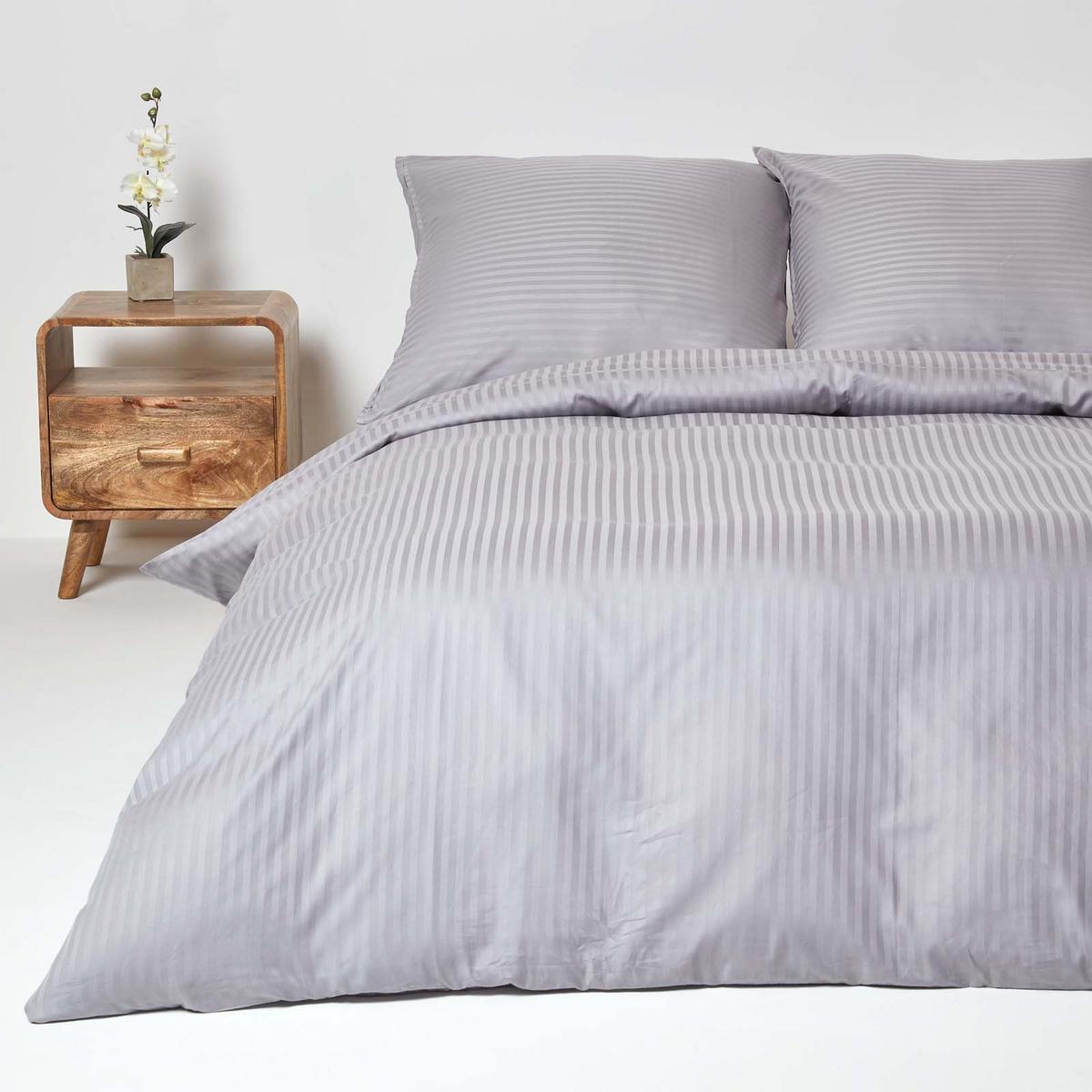 BETTWÄSCHE Damast Fadendichte 330 - Grau, Textil (150/200cm) - Homescapes
