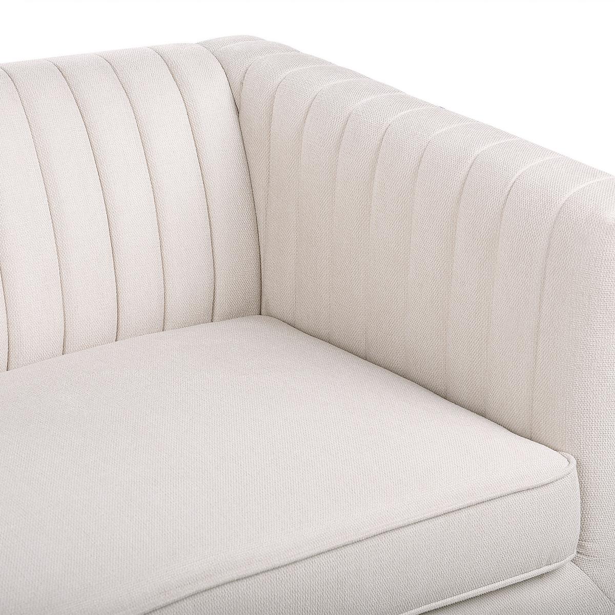 3-SITZER-SOFA beige Skaule - Dunkelbraun/Beige, Textil (205/71/82cm) - Beliani