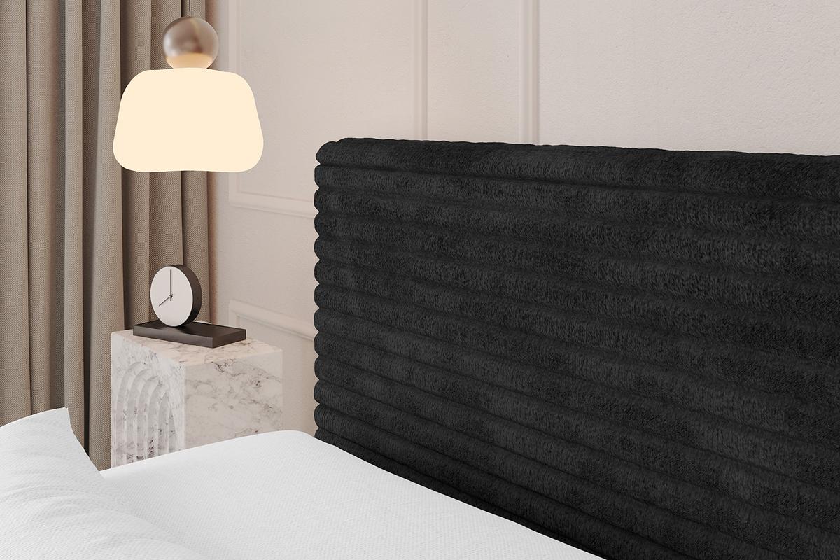 BOXSPRINGBETT mit Matratze H3|H4 und Lattenrost - TOLO-Z KING-v1 120x200 Cord - Schwarz - Schwarz, Holzwerkstoff (120/200cm)