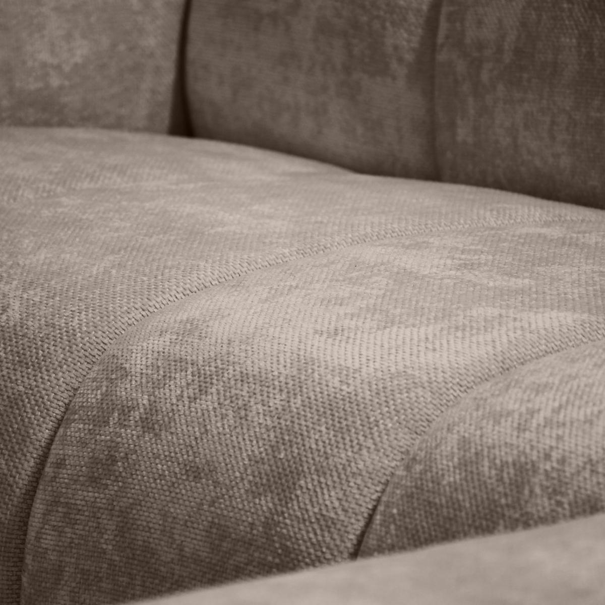 ECKSOFA Volare Mini ohne Schlaffunktion braun rechts, Vega-Stoff - Schwarz/Braun, Textil/Metall (256/165cm) - Beautysofa