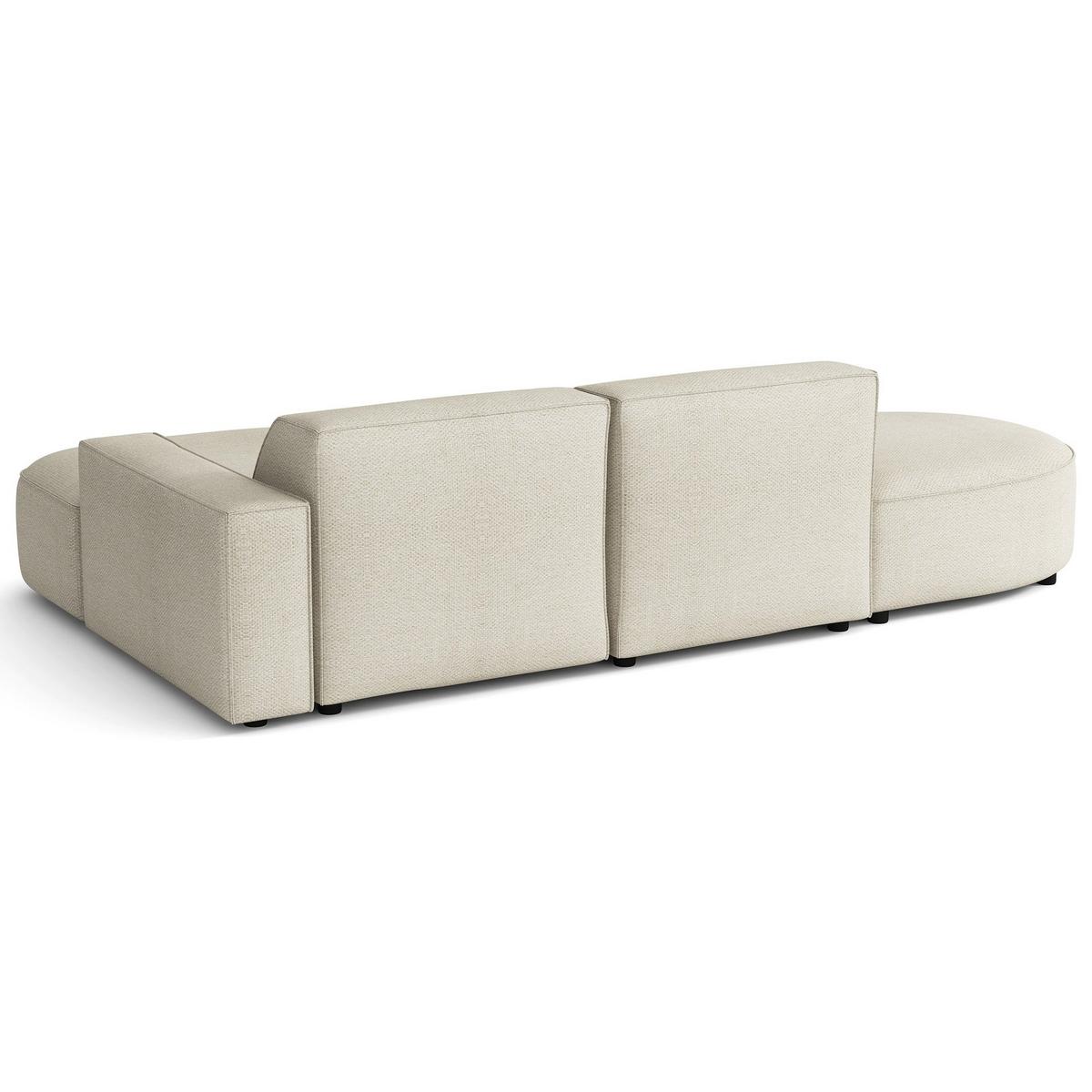 ECKSOFA Sallmo L-Form, 3-Sitzer, rechts 276 cm - Creme/Schwarz, Kunststoff/Textil (276/166cm) - Selsey