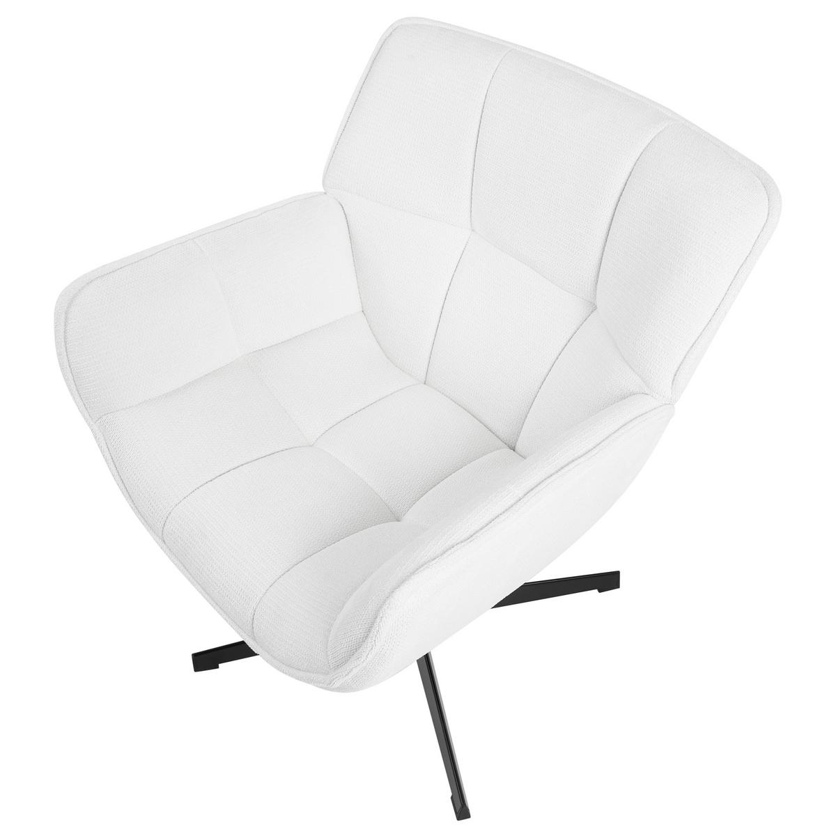 DREHSESSEL Stoff Weiß Auma - Weiß, Textil (71/85/78cm) - Beliani