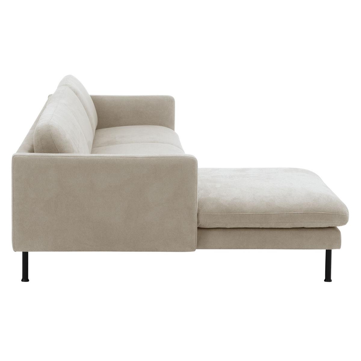 ECKSOFA mit Longchair links Katina Flachgewebe beige - Beige, Kunststoff (160/286cm) - 58aufmkessel