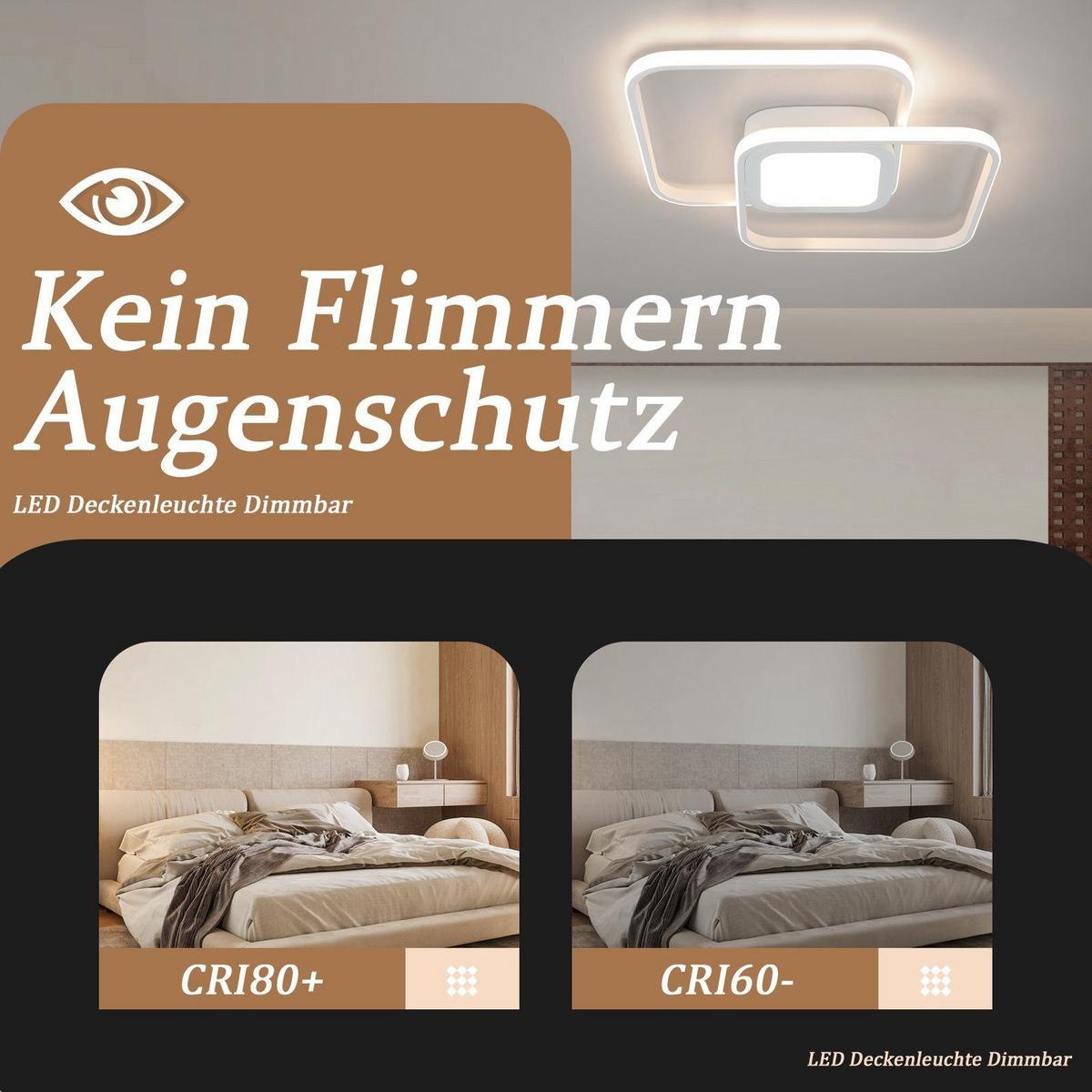 LED-DECKENLEUCHTE Carro 39/39/5 cm - Weiß, Metall (39/39/5cm) - Nettlife