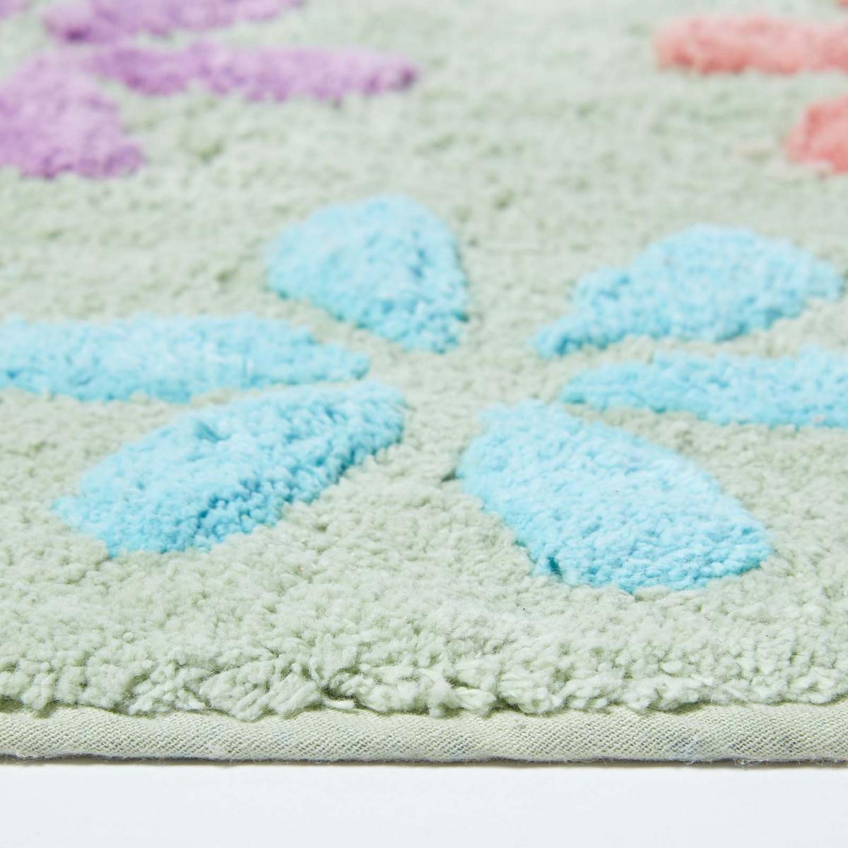 BADEMATTE Blumen 50/80 cm, Baumwolle - Multicolor, Textil (50/80cm) - Homescapes