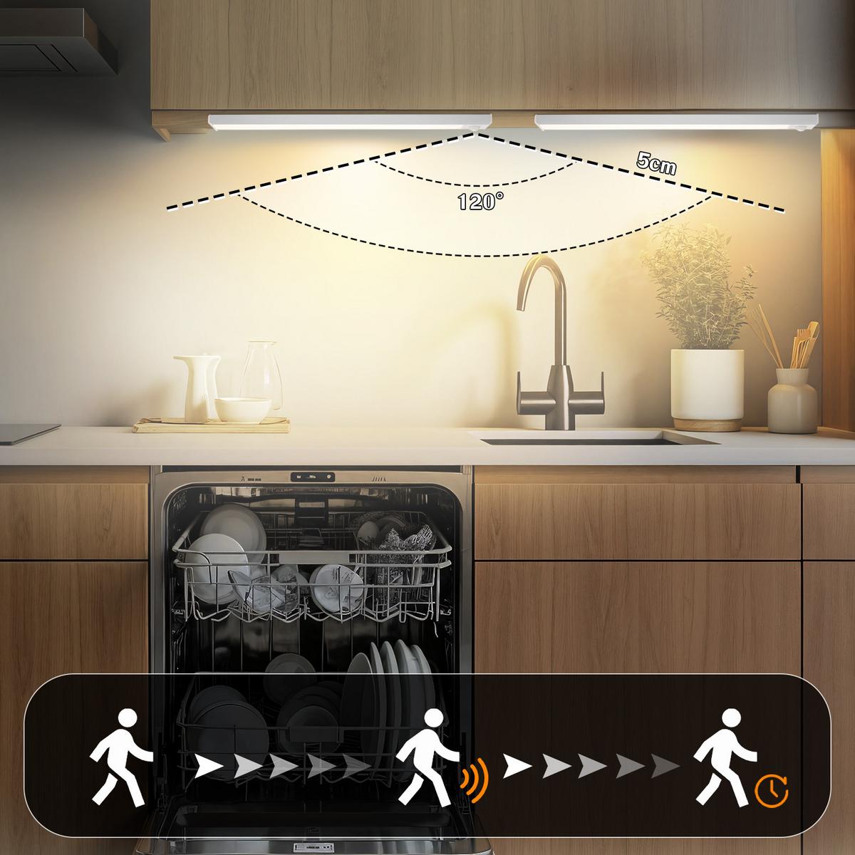 SCHRANKLEUCHTE LED Glanzflügel 4/1/30 cm (2er-set) - Silberfarben, Metall (30/4/1cm) - ZMH
