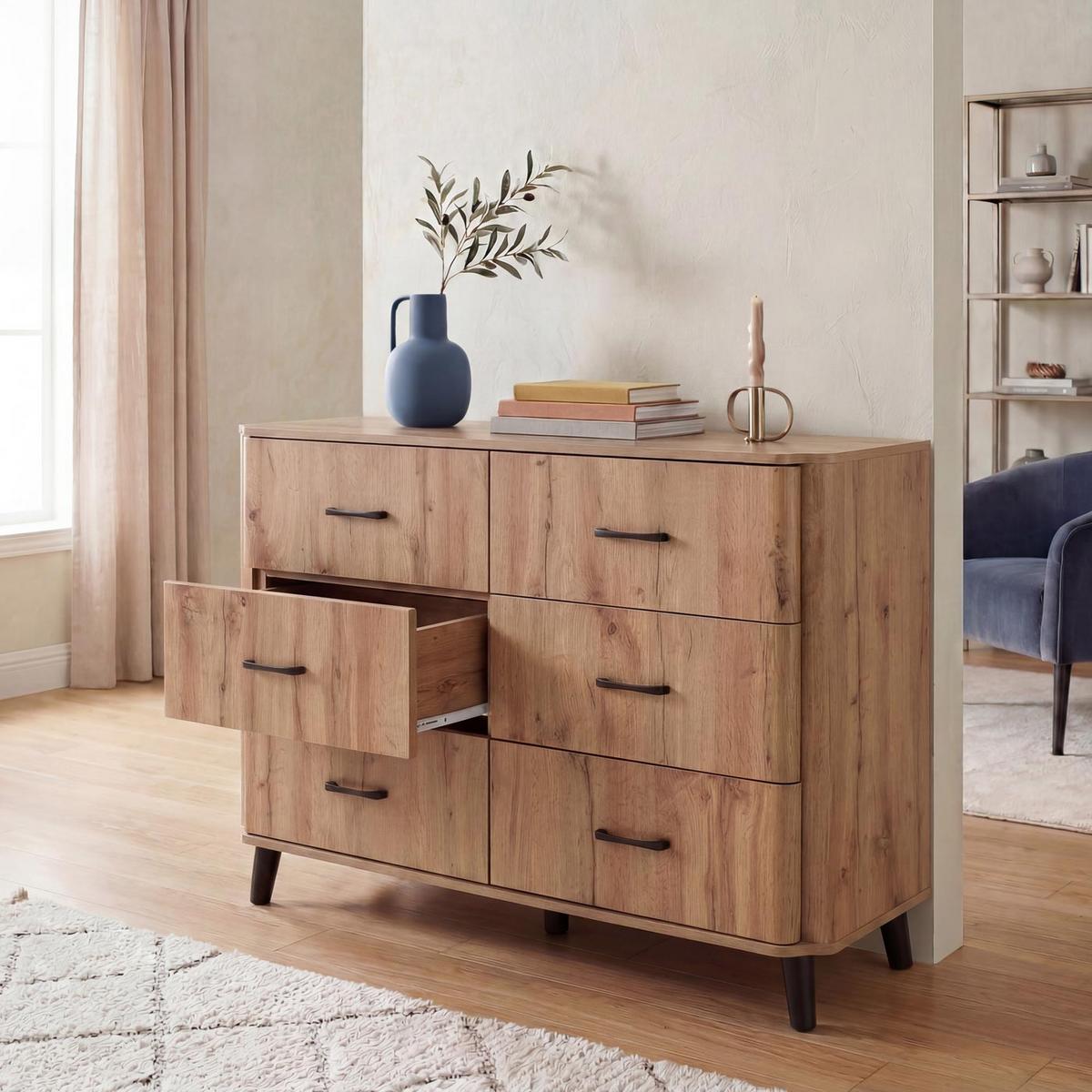 KOMMODE Eiche Dekor - Eiche Wotan, Holz (120/86/40cm) - MCW