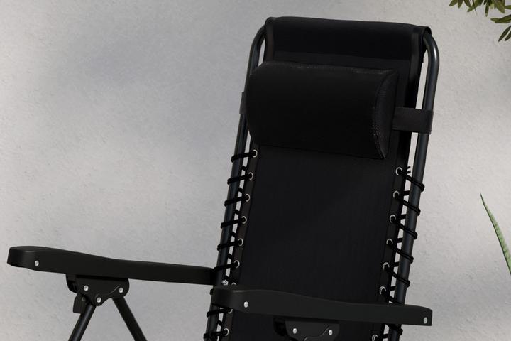 Hochlehner Schwarz Metall‑Konstruktion pulverbeschichtet Stahl Rückenlehne manuell verstellbar