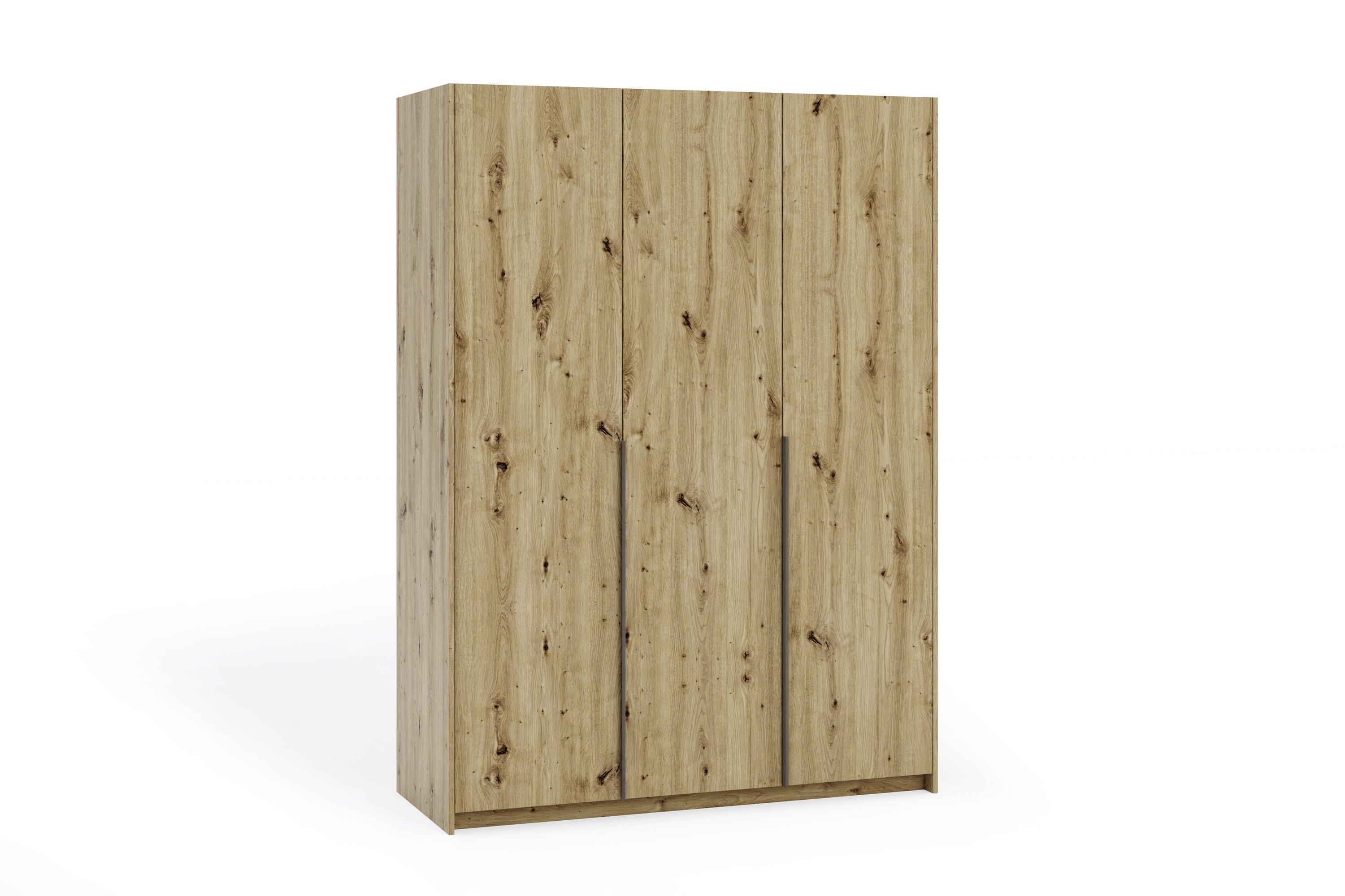 DREHTÜRENSCHRANK AMARA 148/204/58cm 3-türig Eiche Artisan - Eiche Artisan, Holzwerkstoff (148/204/58cm) - MASSENO