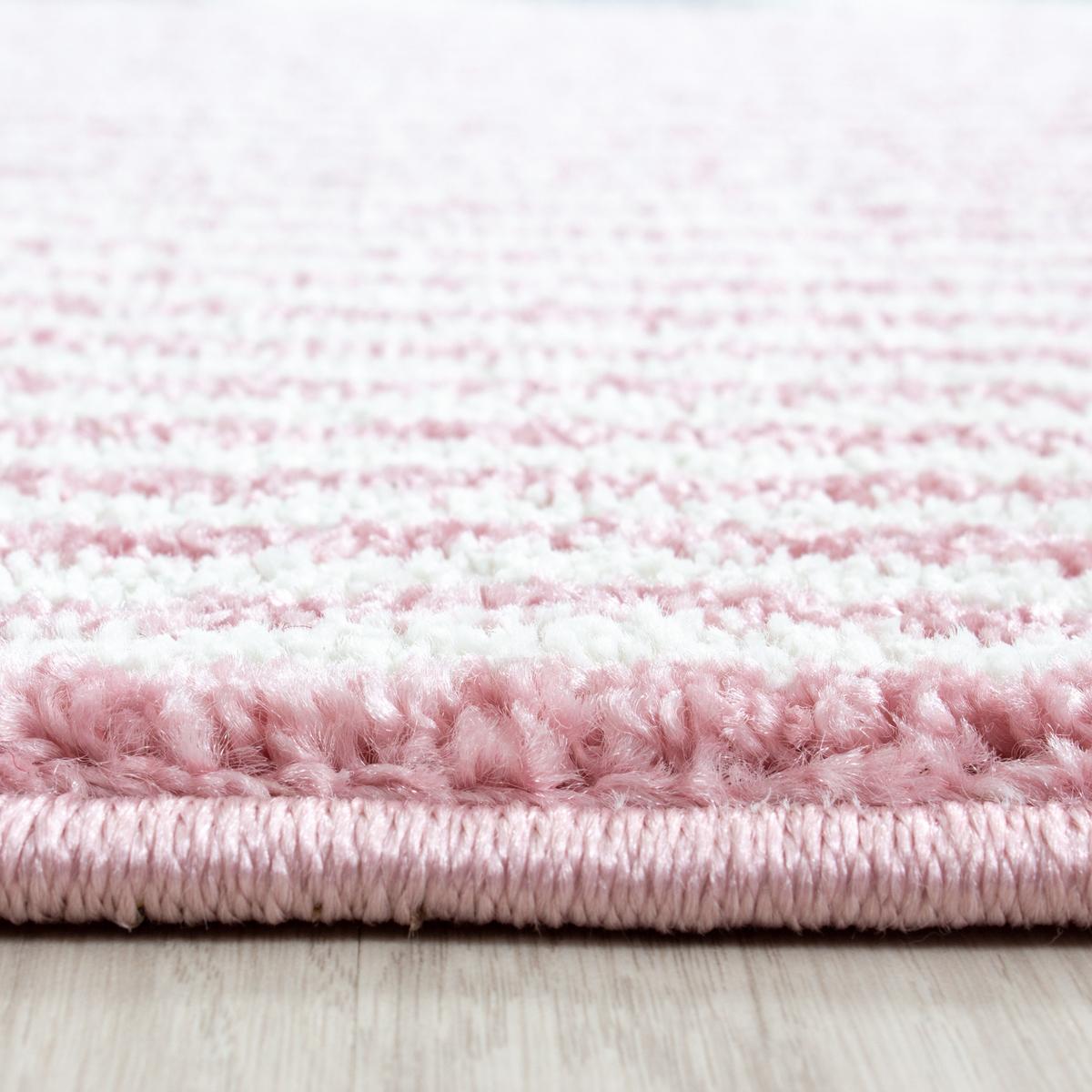 KINDERTEPPICH TASNA, mit Herz-und-Stern-Motiv, Rosa, Ø 120 cm - Rosa, Textil (120/120cm) - KADIMA DESIGN