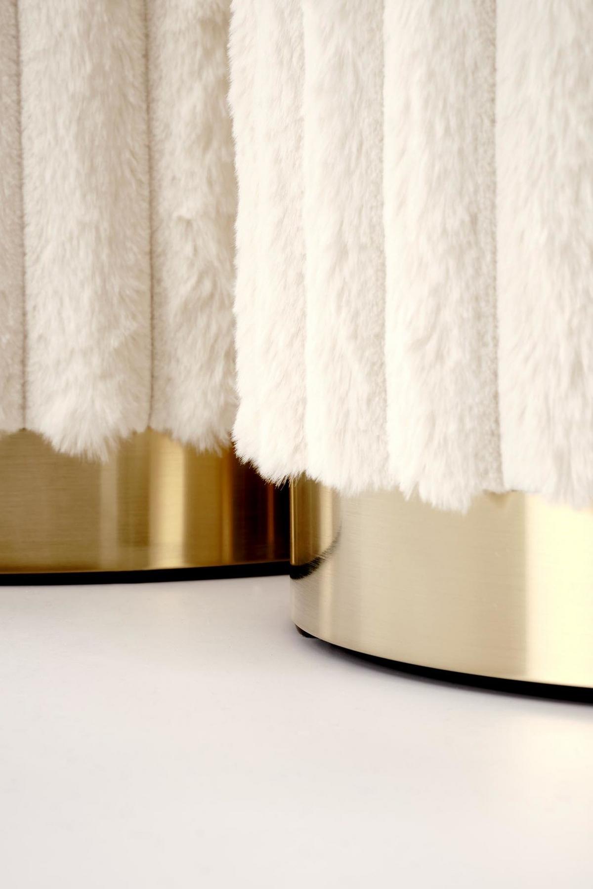 POUF-SET der gepolsterten AUREA Creme - Creme, Textil (40/45/40cm) - Lookway