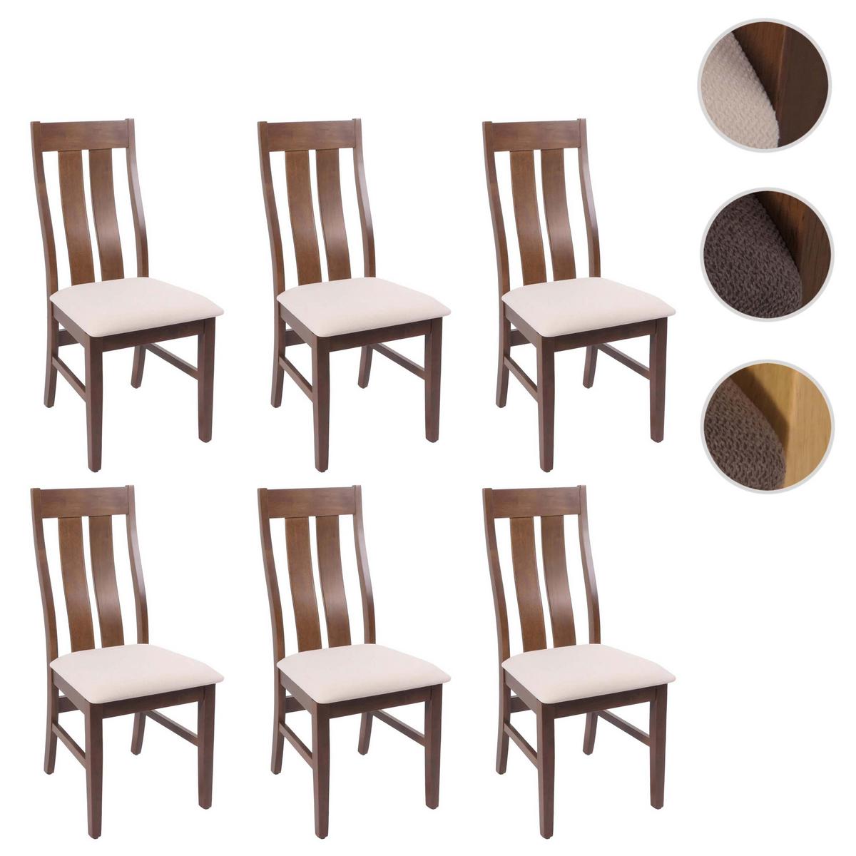 ESSZIMMERSTUHL Dunkelbraun, Creme 6er-Set - Dunkelbraun/Creme, Holz (46/100/45cm) - MCW