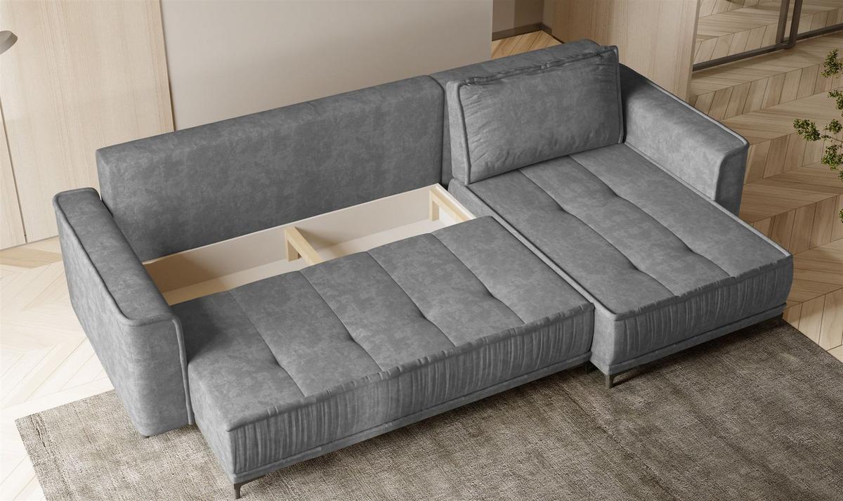 ECKSOFA Juna Mit Schlaffunktion - Grün, Holzwerkstoff/Textil (240/140cm) - Fun Möbel
