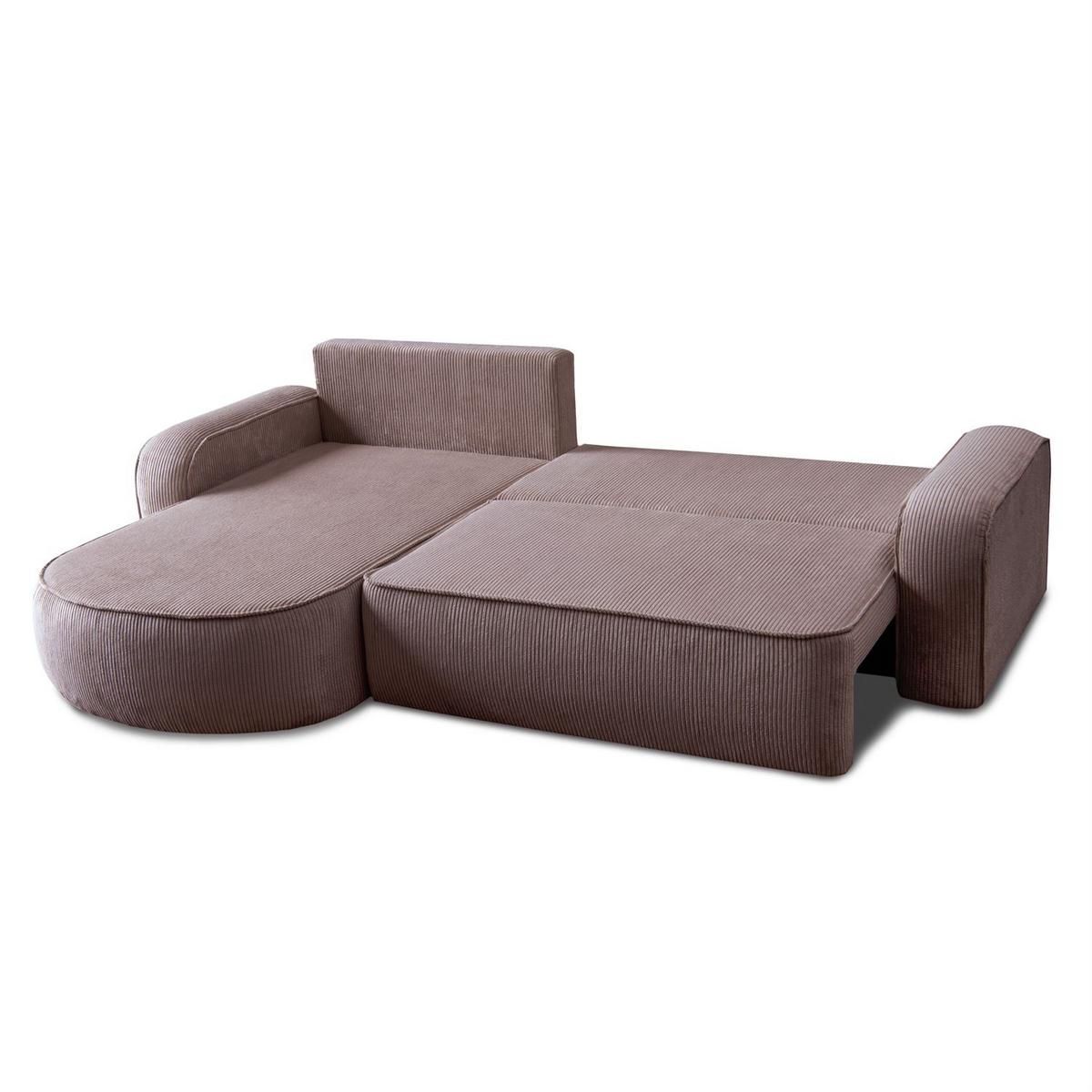 ECKSOFA VENUS mit Schlaffunktion und Bettkasten, Poso 27 - Rosa, Textil (275/178cm) - Lookway