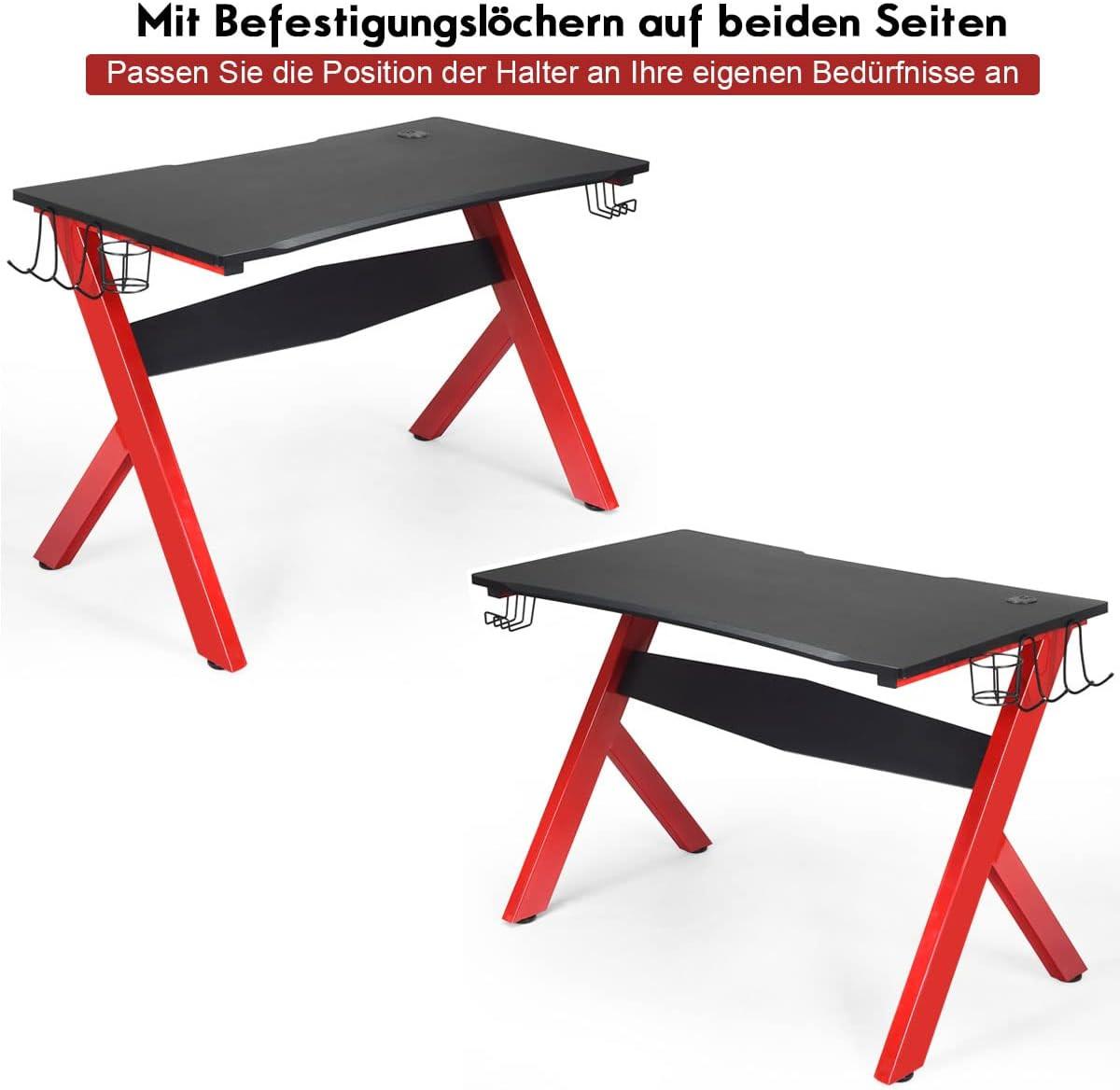 COMPUTERTISCH Schwarz - Multicolor, Holzwerkstoff (60/115/76cm) - COSTWAY