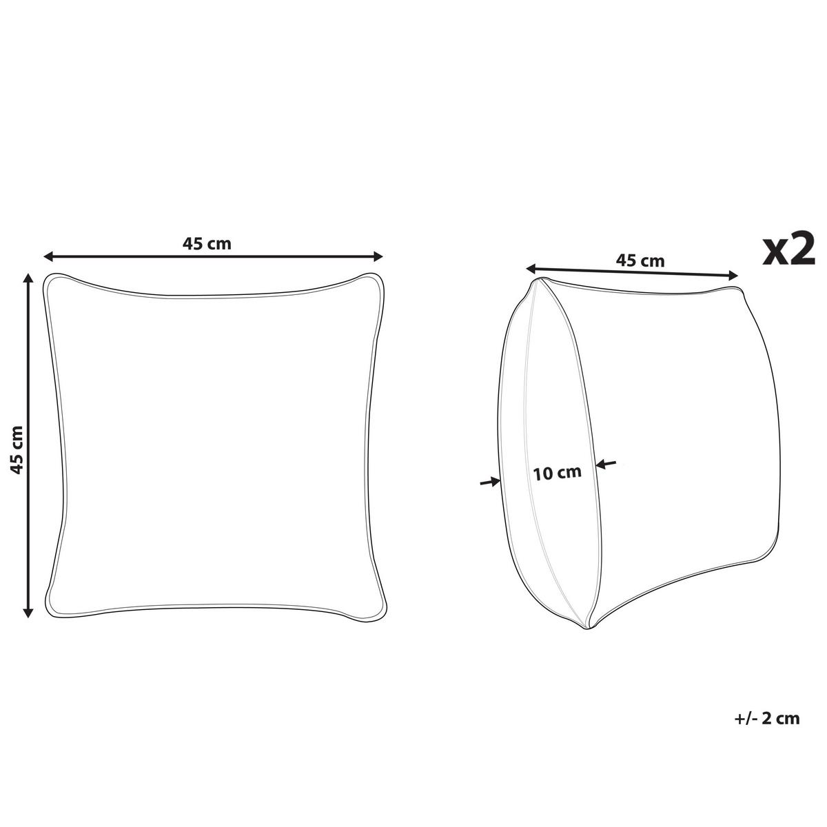 DEKOKISSEN 2er-Set Weiß 45/45 cm Salizar - Weiß, Textil (45/45cm) - Beliani