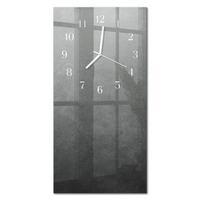 WANDUHR aus Glas 30x60 cm - Marmorwand - Grau, Glas (30/60/0.4cm) - TULUP