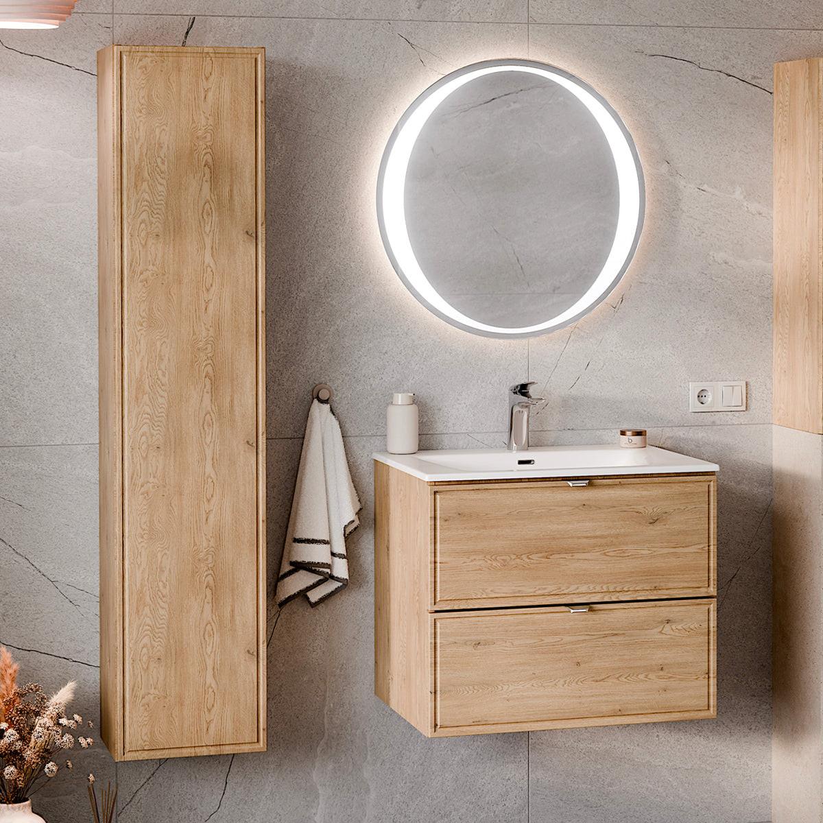 BADMÖBEL 61cm Elias 2er-Set Holz - Braun, Holzwerkstoff (61/50/46cm) - Petits-meubles