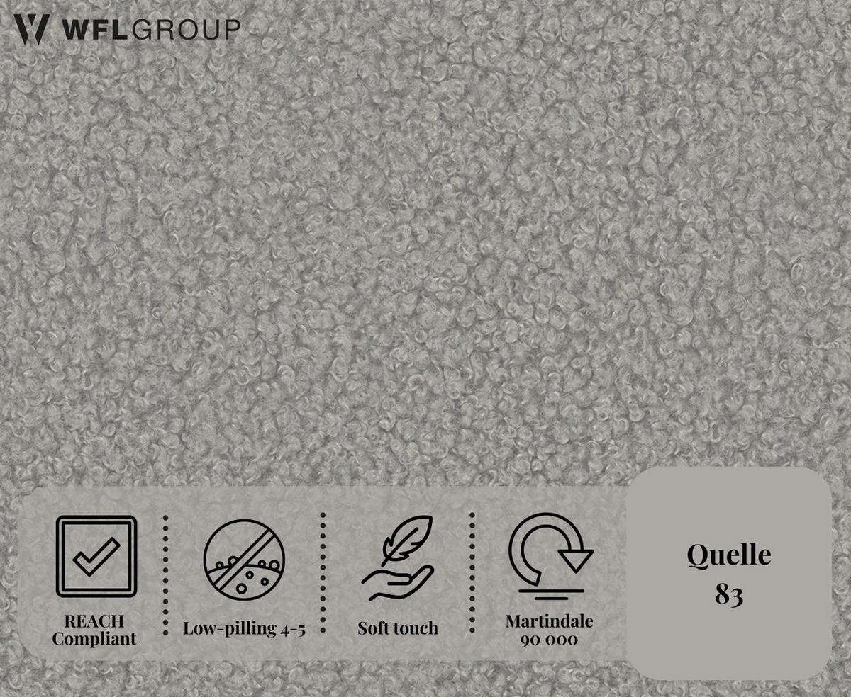 BOXBETT Amira mit Bettkasten, Boucle Grau 140/200 cm – 7-Zonen Taschenfederkern-Matratze & Komfortschaum-Topper - Hellgrau/Schwarz, Kunststoff/Textil (140/200cm) - WFL GROUP