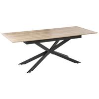 ESSTISCH Hellbraun 160-200/90 cm Finley - Hellbraun, Holzwerkstoff (160/90/75cm) - Beliani