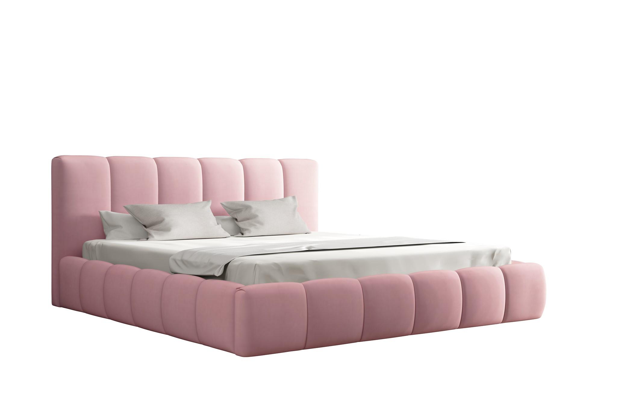 POLSTERBETT Giulia Magic Velvet - Rosa, Holzwerkstoff/Textil (180/200cm) - Fun Möbel