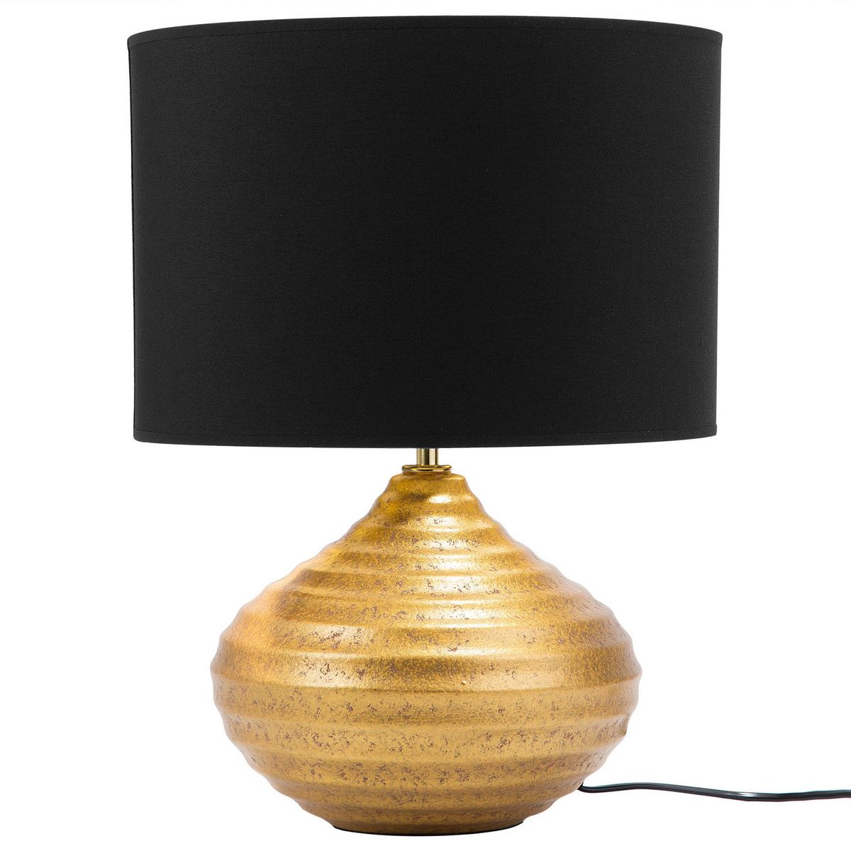TISCHLAMPE Kuban 32/32/42 cm - Goldfarben, Keramik (32/32/42cm) - Beliani