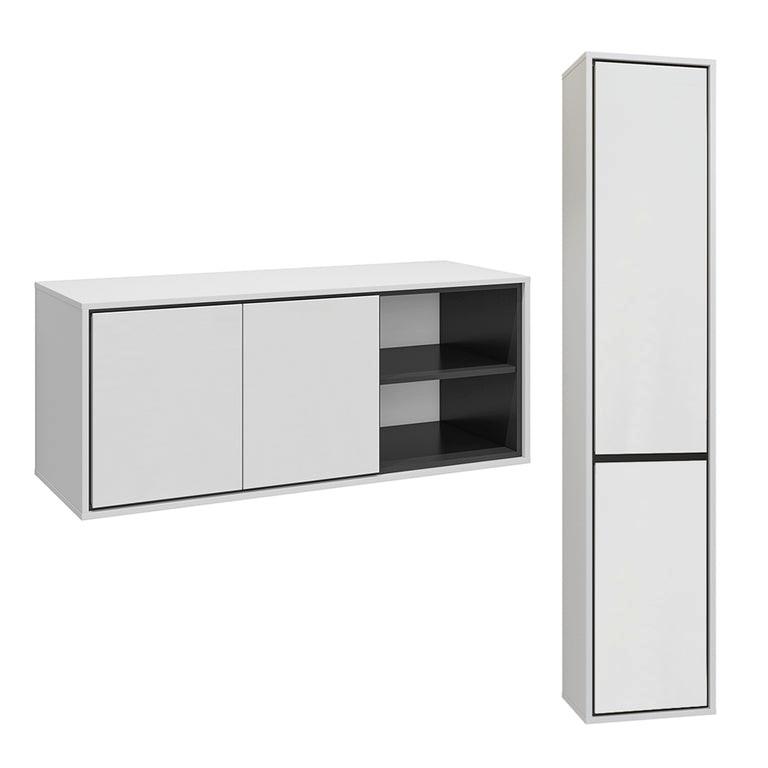 WASCHTISCHUNTERSCHRANK 120cm Sophéa 2er-Set Weiß - Weiß, Holzwerkstoff (120/50.8/48cm) - Petits-meubles