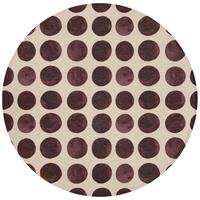 BADEMATTE Polka dots - Muster - Braun Badvorleger 70x70 cm - Bordeaux, Textil (70/70cm) - OnlyWow