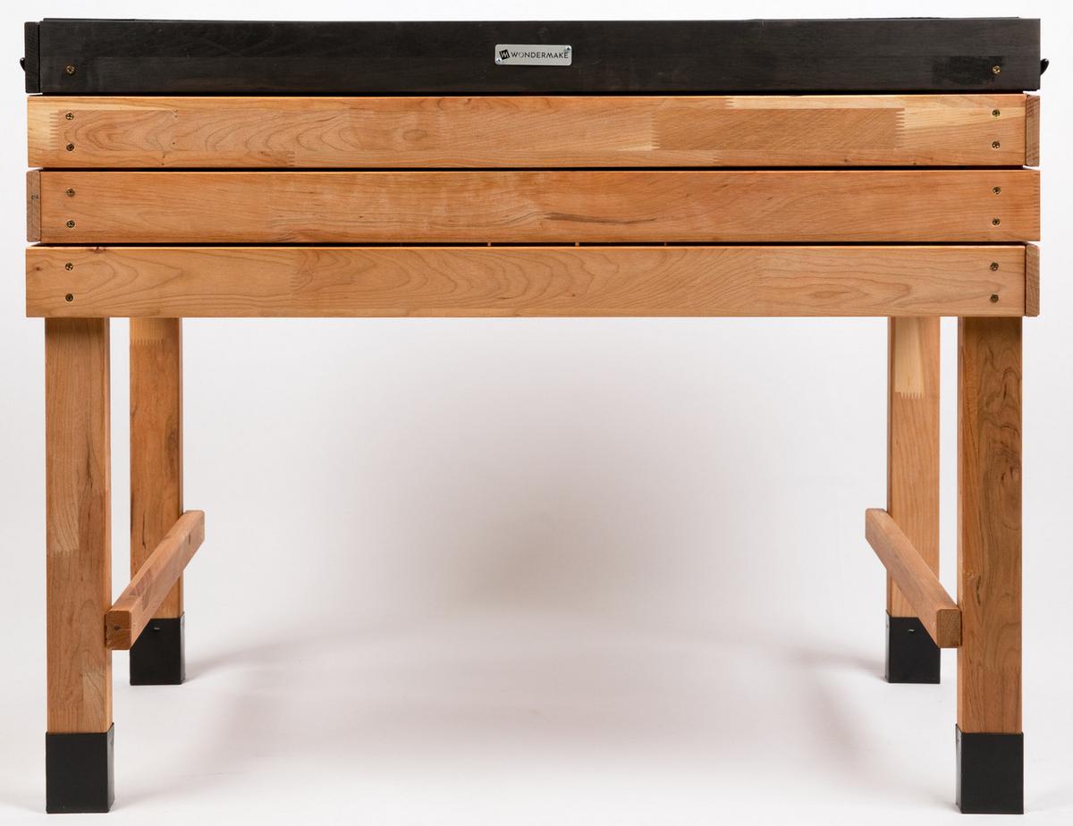 HOCHBEET aus Kirschbaum-Holz, rechteckig mit Vlies-Folie, für Garten & Balkon - Braun, Holz (100/80/55cm) - WONDERMAKE