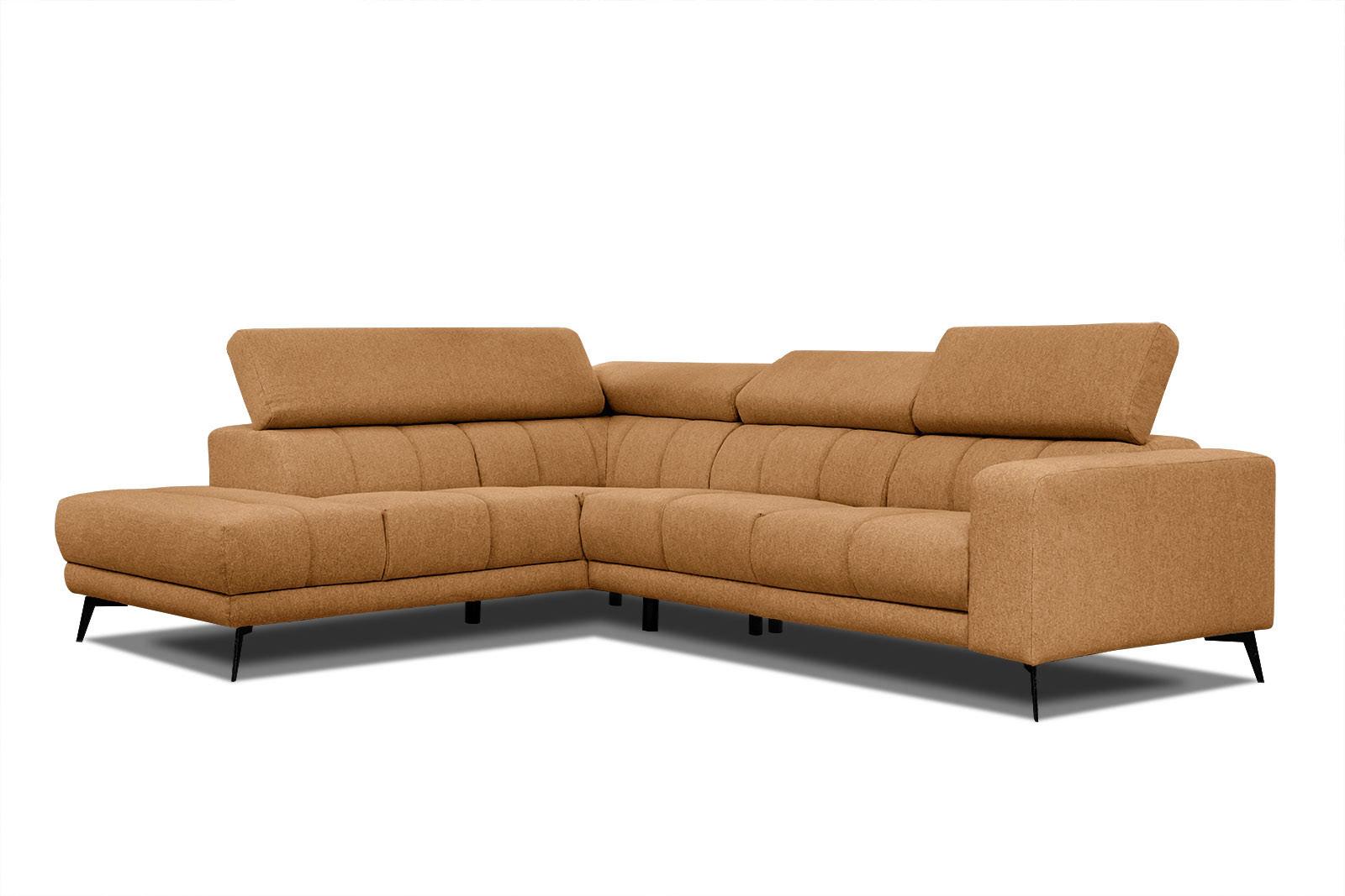 ECKSOFA MORELLO 5-Sitzer, orange - Schwarz/Orange, Holzwerkstoff/Textil (158/269cm) - Wozimo