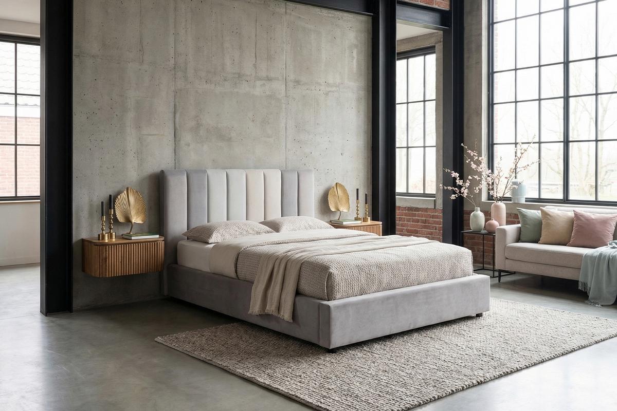 POLSTERBETT CATTURA Grau Velvet - Grau, Textil (140/200cm) - KAWOLA