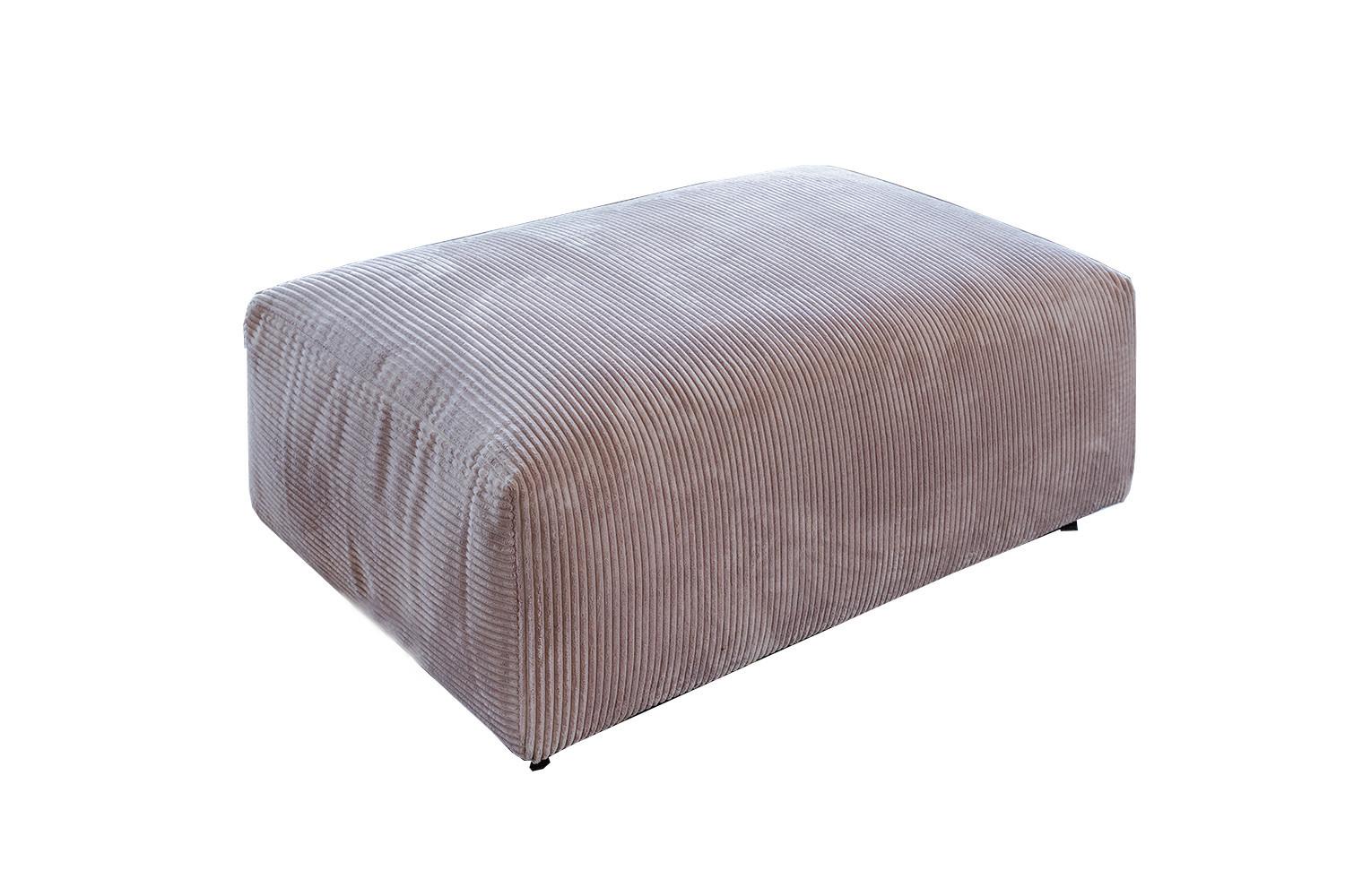 HOCKER MIA Taupe Cord - Taupe/Schwarz, Kunststoff/Textil (117/47/84cm) - KAWOLA