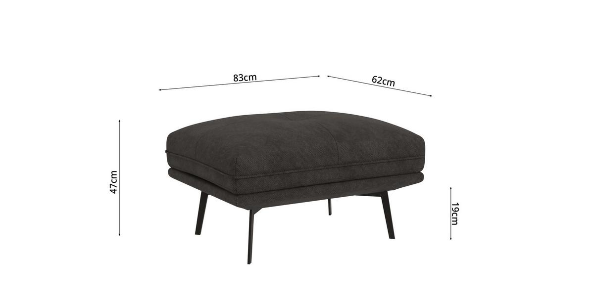 HOCKER Loris Schwarz Samt - Schwarz, Holz/Textil (83/47/62cm) - S-Style Möbel