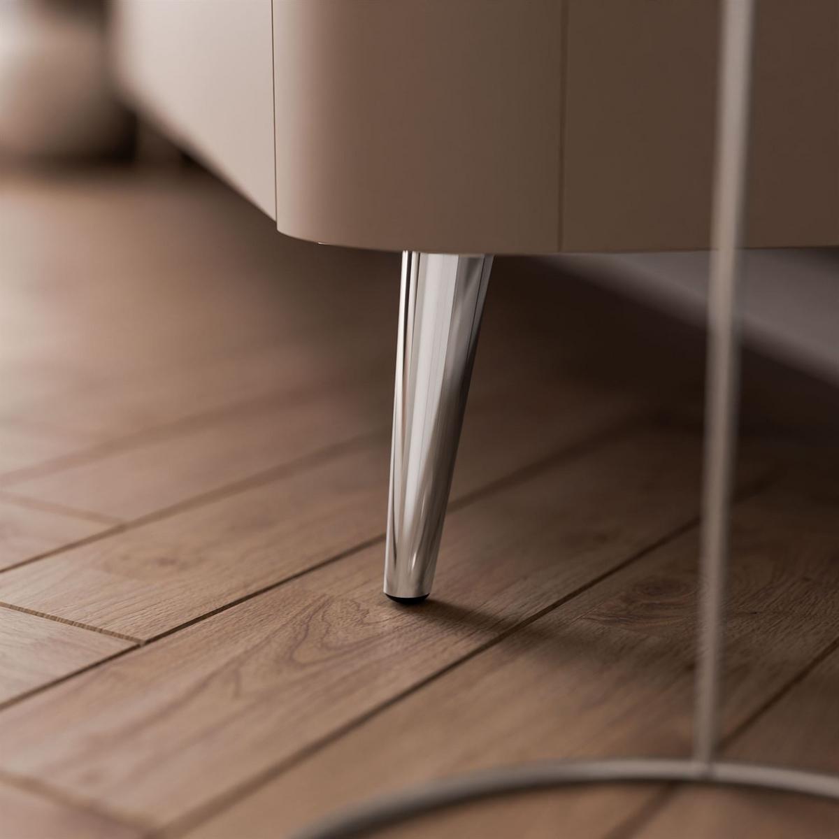 TV-SCHRANK CELESTE PUSH OPEN mit Beleuchtung auf Schräge chromfarbene Füßen - Kaschmir, Holzwerkstoff (200/46.5/40cm) - Lookway