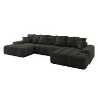WOHNLANDSCHAFT ENSI-U - 353x164x69 cm Schwarz - Schwarz, Holzwerkstoff/Kunststoff (357/69/164cm) - ALTDECOR
