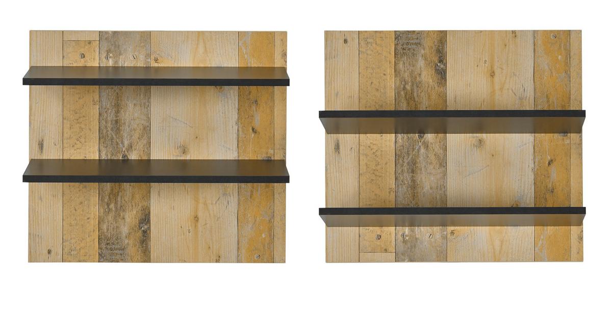 WANDPANEEL Used Wood hell, Anthrazit, Wandboard 60 x 54 cm - Eichefarben/Anthrazit, Holzwerkstoff (60/54/22cm) - Furn.Design